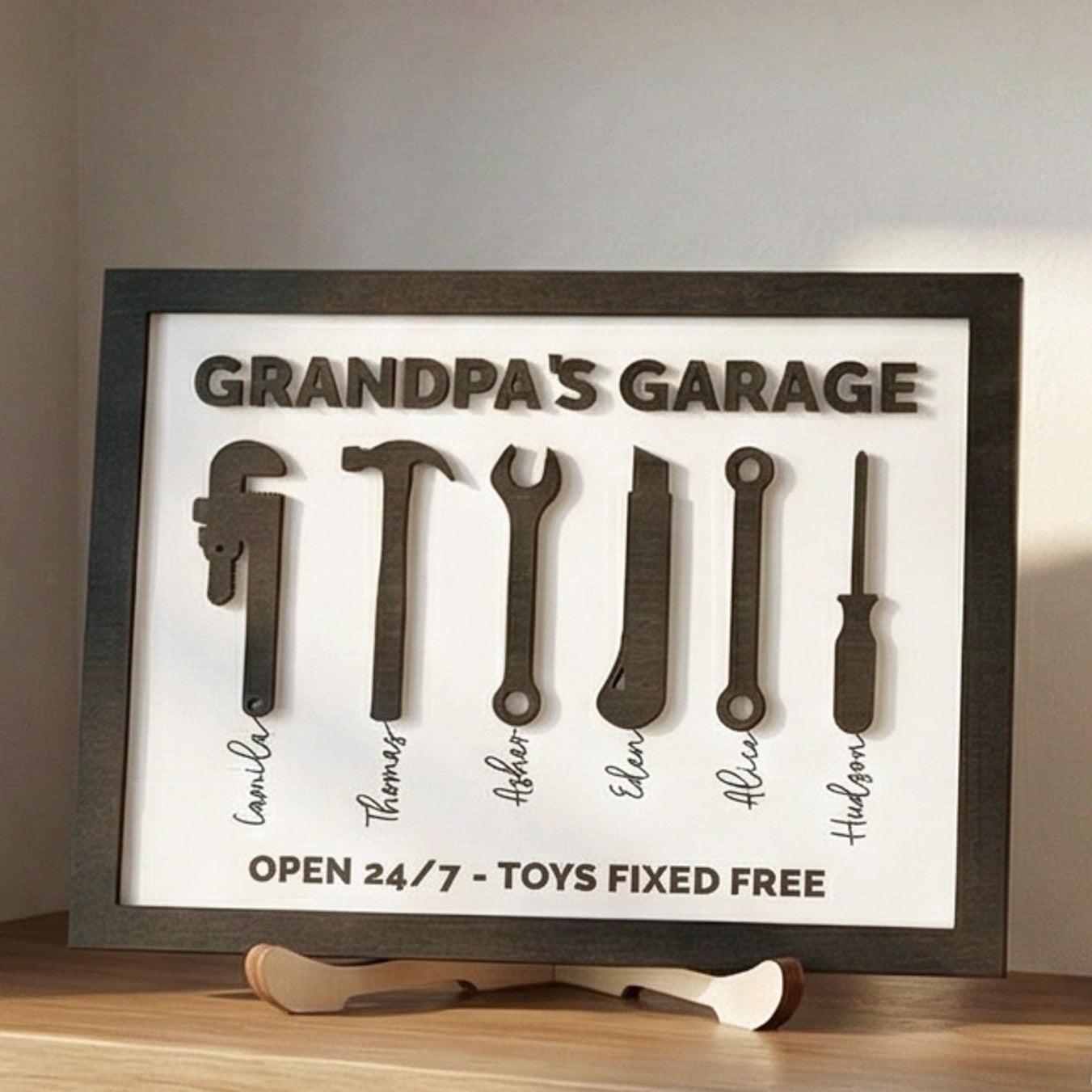 Personalized Grandpa Garage Wood Sign Fathers Day Gift Decor D77