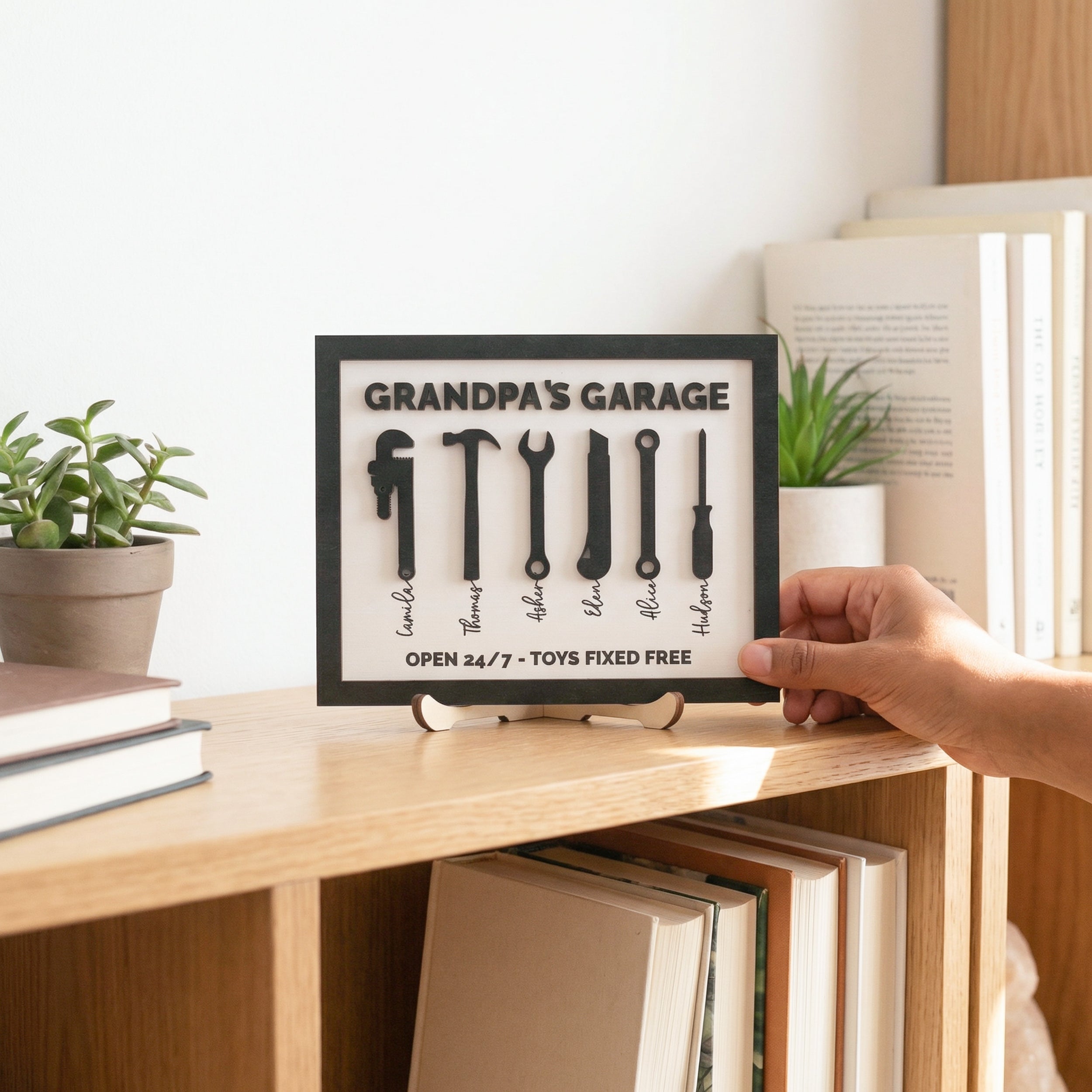 Personalized Grandpa Garage Wood Sign Fathers Day Gift Decor D77
