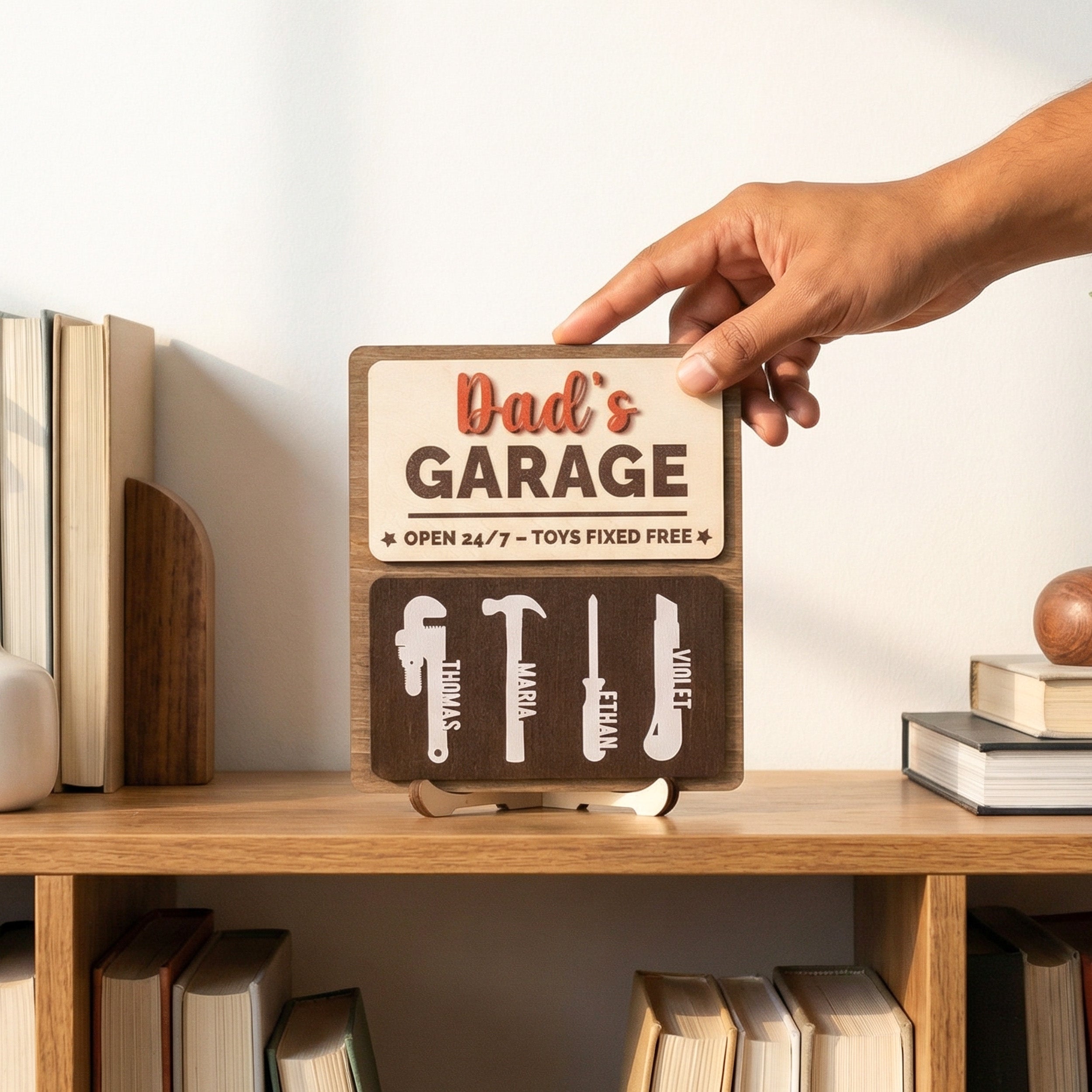 Personalized Dad Garage Wood Sign Gift for Grandpa Decor D78