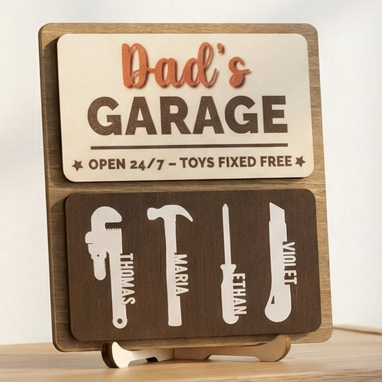 Personalized Dad Garage Wood Sign Gift for Grandpa Decor D78