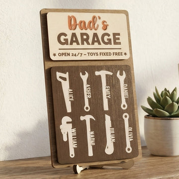 Personalized Dad Garage Wood Sign Unique Gift for Dad Decor D78