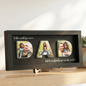 Personalized Photo Dad Wooden Frame for Father Gift Modern Decor D79
