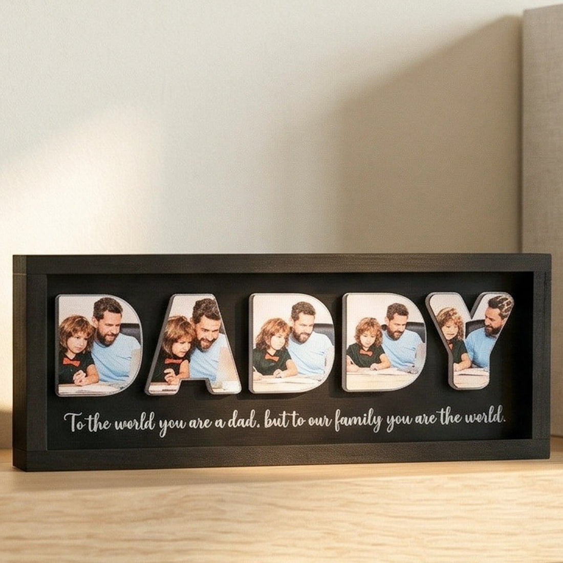 Personalized Photo Dad Wooden Frame Fathers Day Present Decor D79