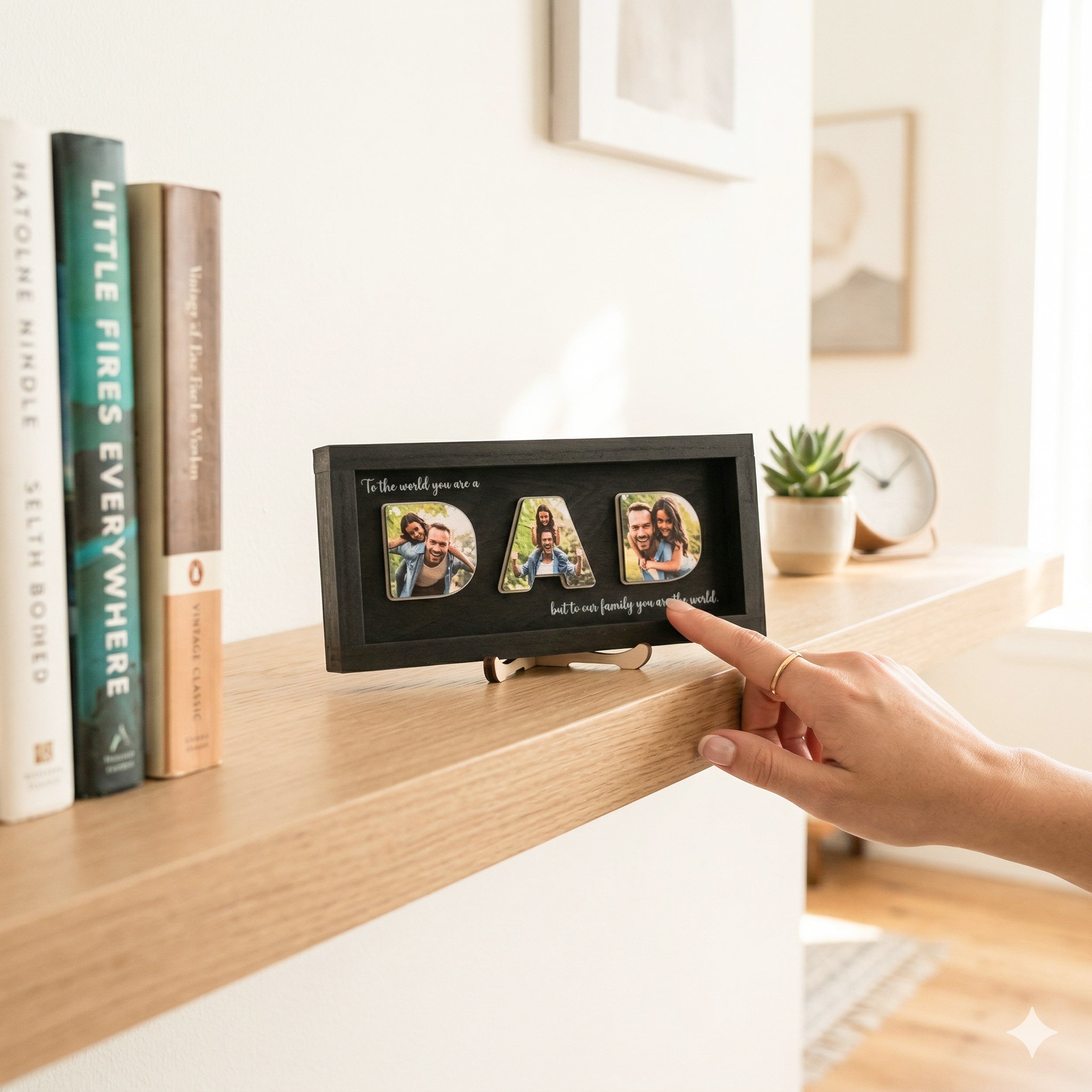 Personalized Photo Dad Wooden Frame Gift for Dad Rustic Decor D79