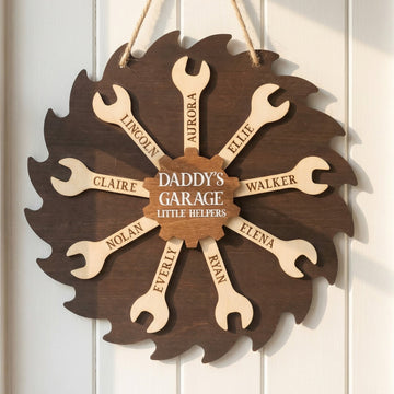 Personalized Daddy Garage Tool Wall Sign Wood for Dad Garage Decor D81