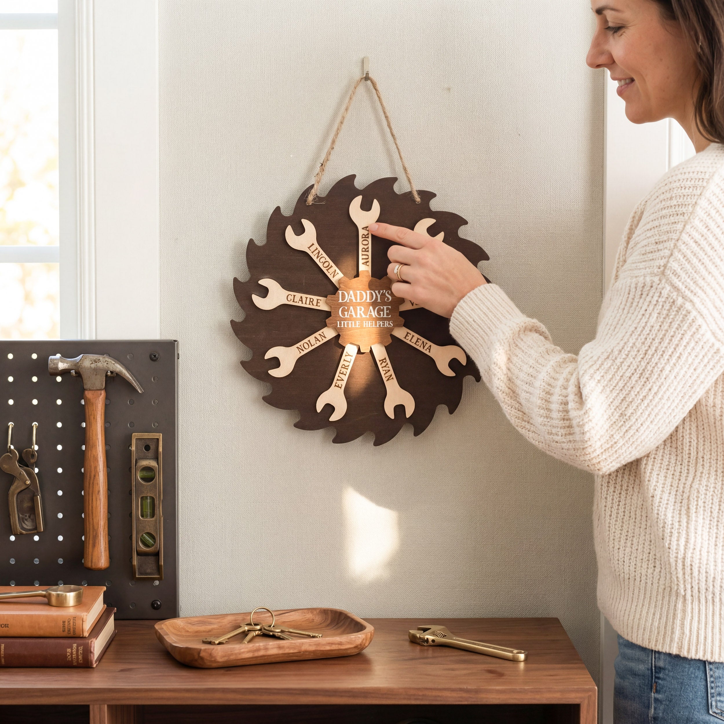 Personalized Daddy Garage Tool Wall Sign Wood for Garage Decor Ideas D81