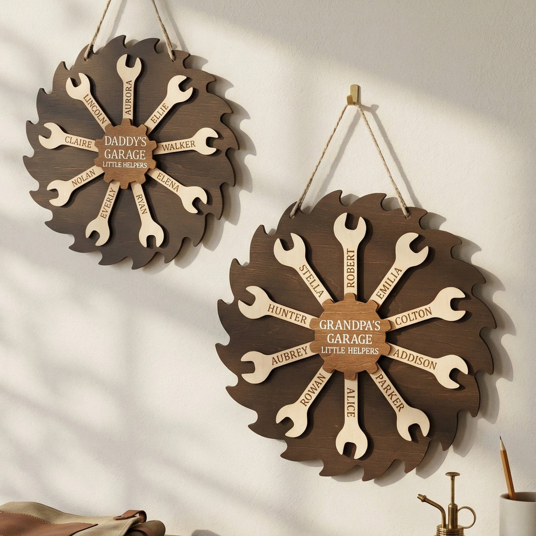 Personalized Daddy Garage Tool Wall Sign Wood for Garage Decor Ideas D81