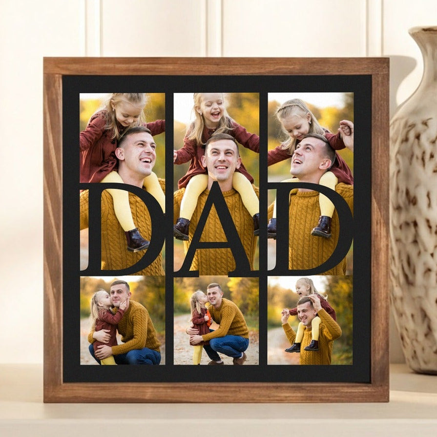 Personalized Photo Dad Wooden Frame Gift for Dad Rustic Decor D82