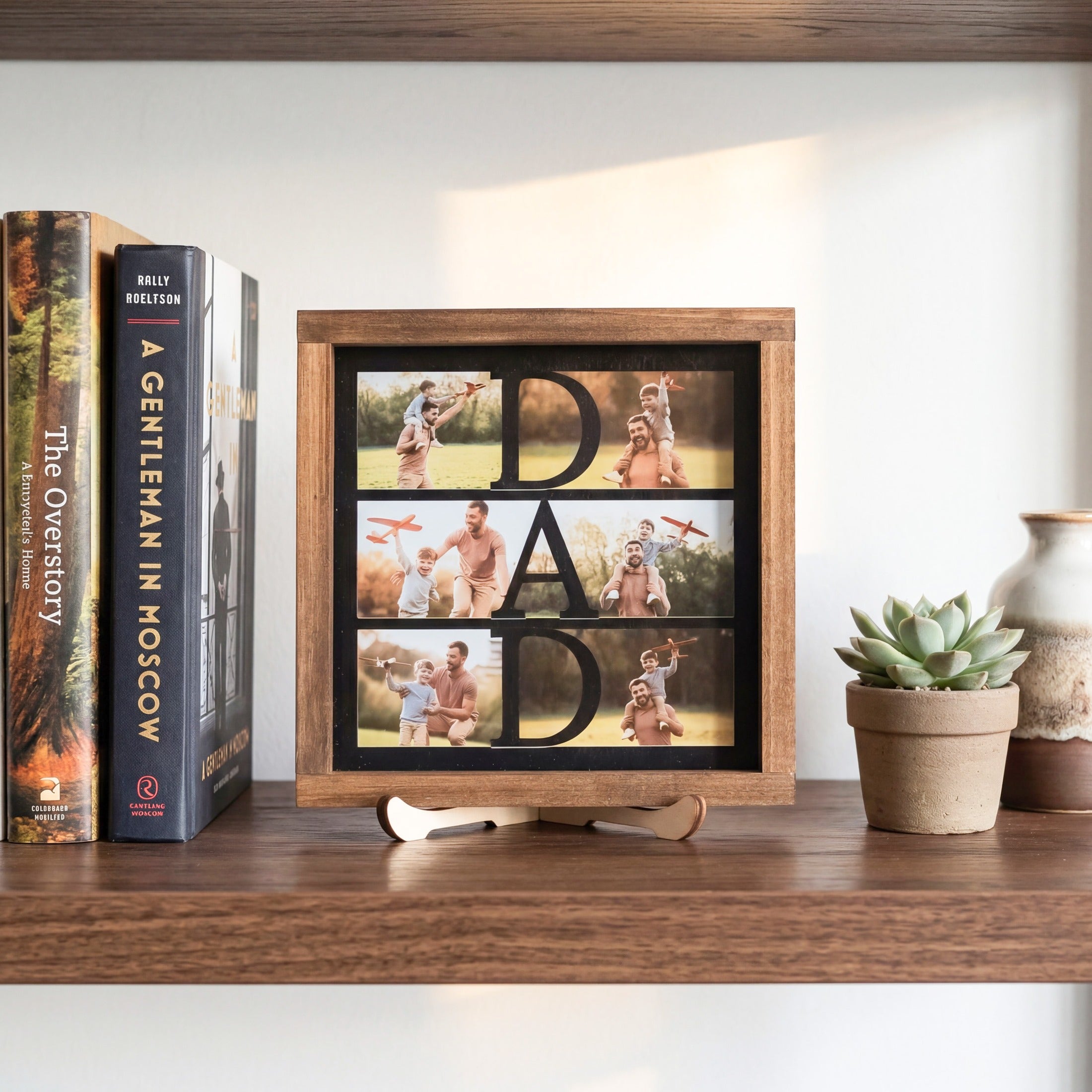 Personalized Photo Dad Wooden Frame Gift for Dad Rustic Decor D82