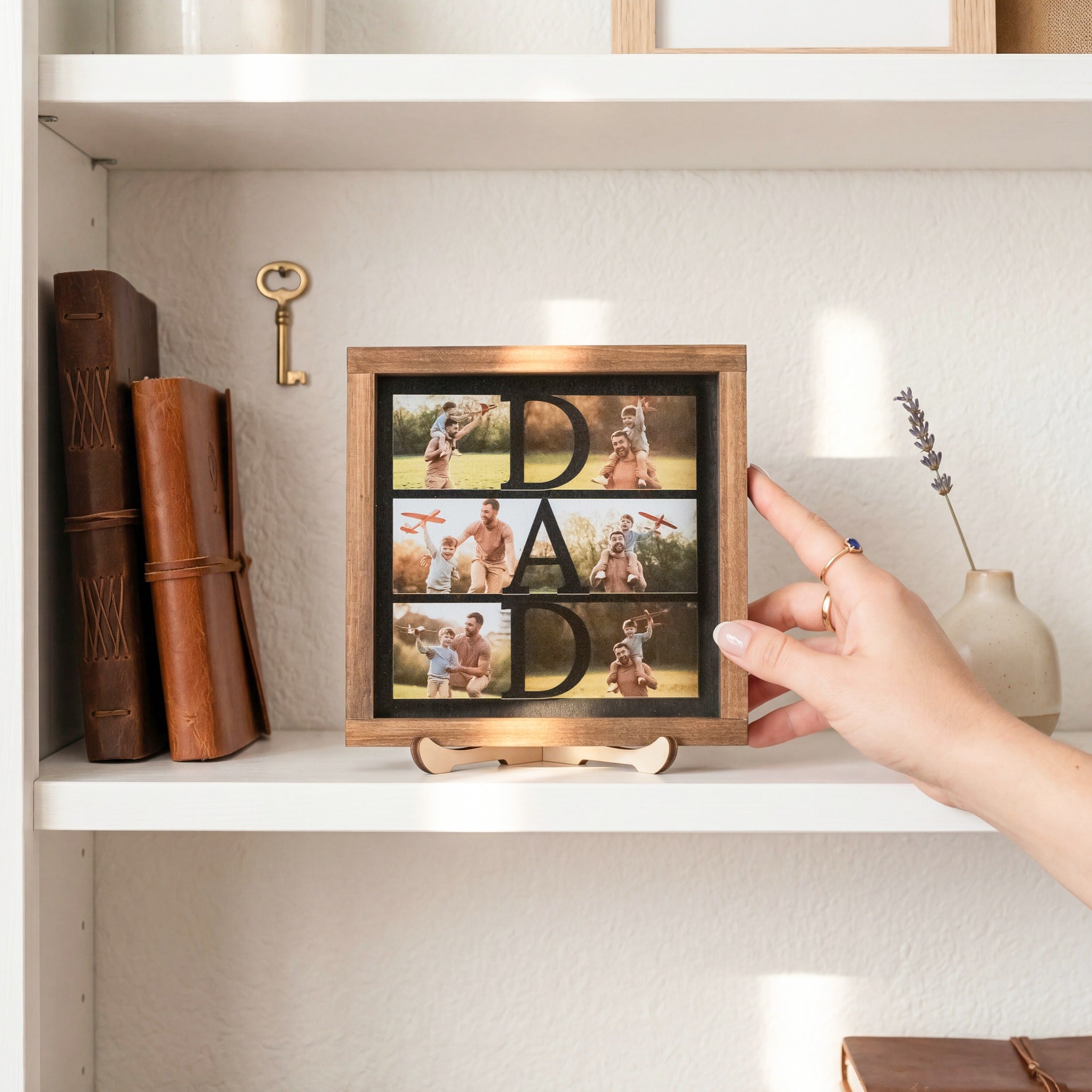 Personalized Photo Dad Wooden Frame Gift for Dad Rustic Decor D82