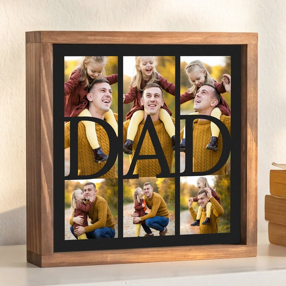 Personalized Photo Dad Wooden Frame for Fathers Day Present D82