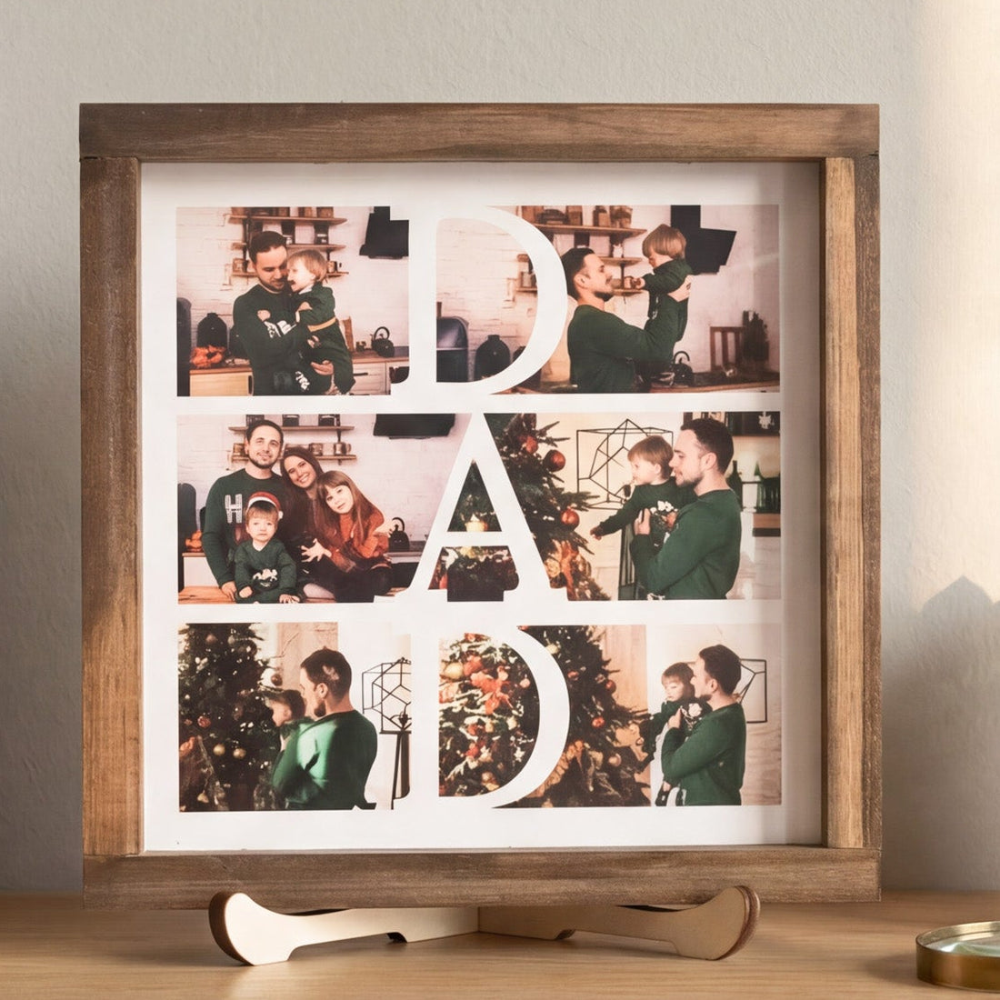 Personalized Dad Wooden Photo Frame for Fathers Day Present Decor D83
