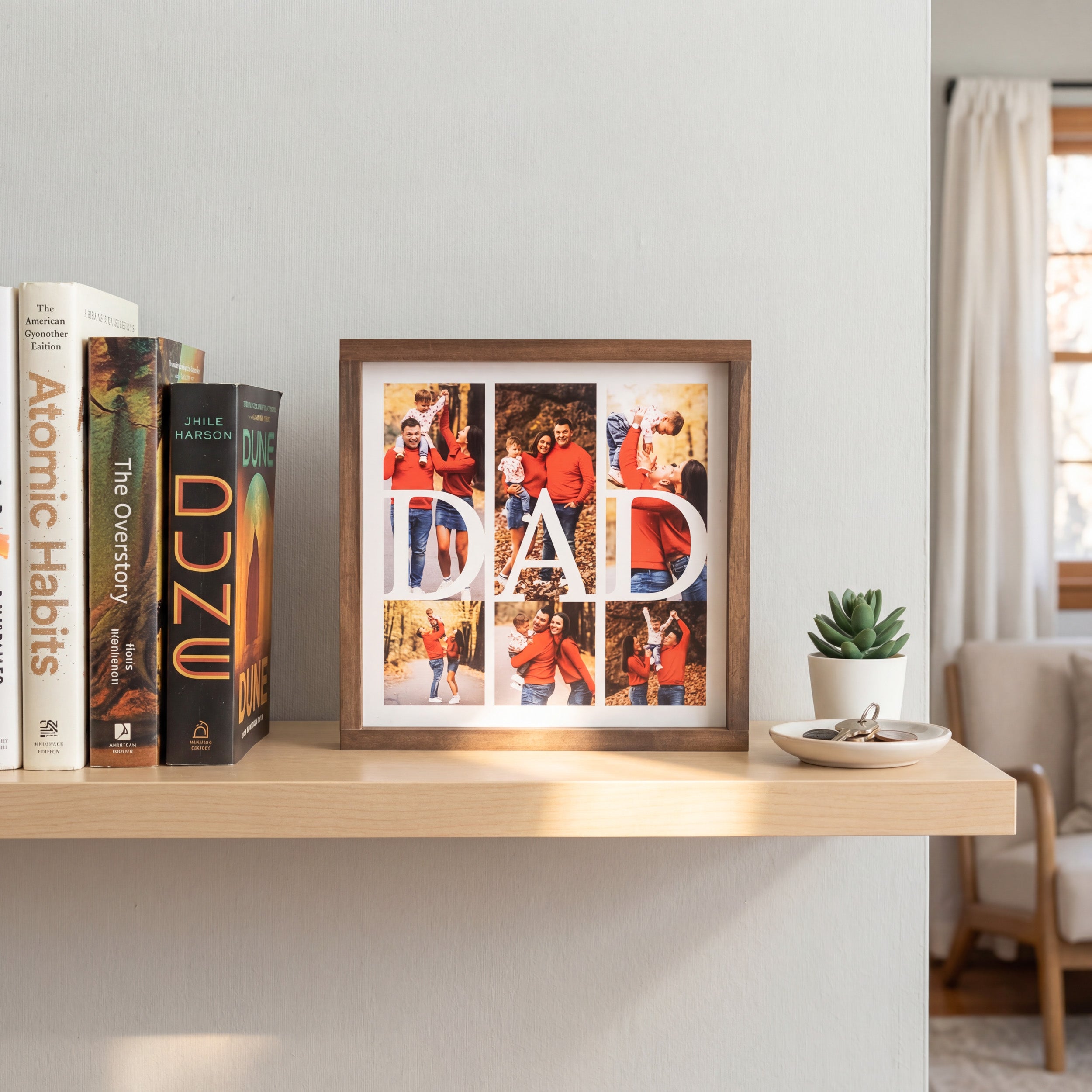 Personalized Photo Dad Wooden Frame for Unique Gift Modern Decor D83