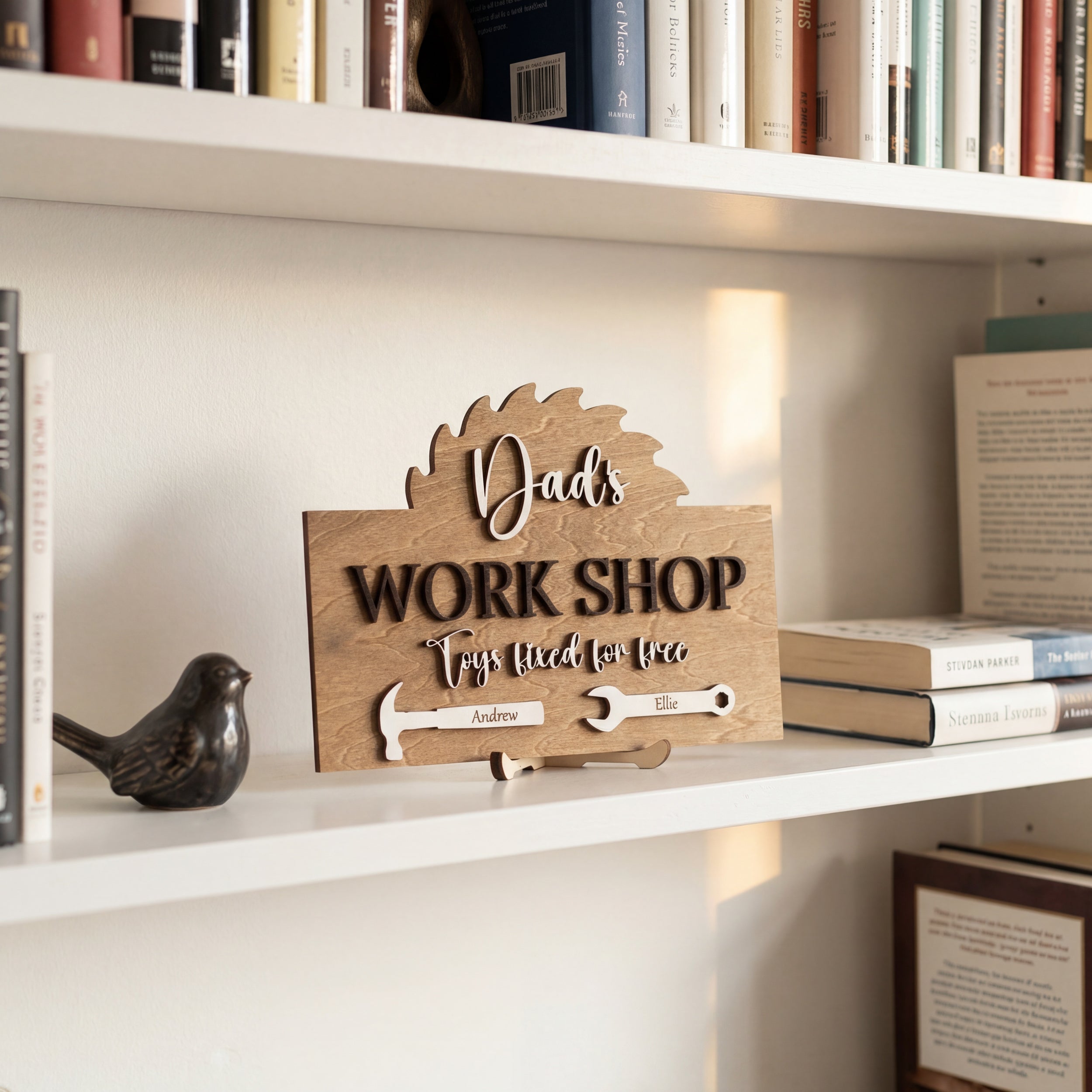 Personalized Dad Workshop Wood Sign Fathers Day Present Decor D84