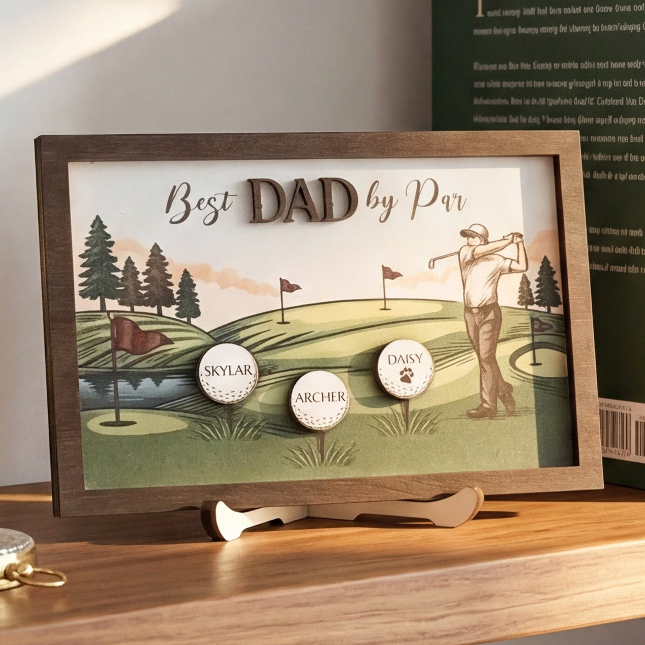 Personalized Golf Dad Wood Sign Fathers Day Present Rustic Decor D85
