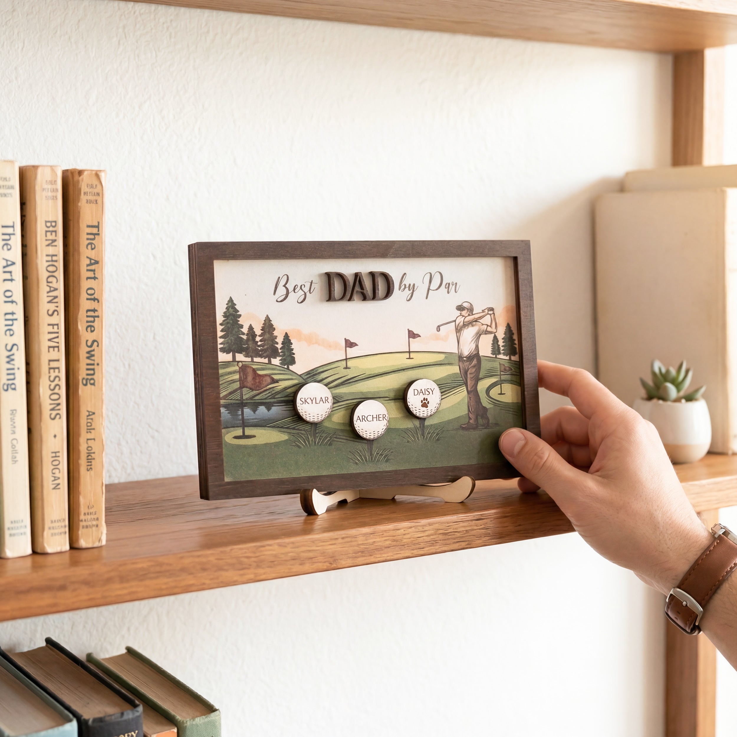 Personalized Golf Dad Wood Sign Fathers Day Present Rustic Decor D85