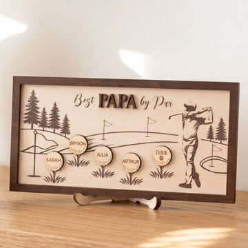 Personalized Golf Dad Wood Sign Gift for Dad Golf Ball Decor D86
