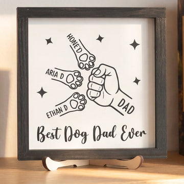Personalized Dog Dad Wood Sign Custom Pet Decor Dog Gift D87