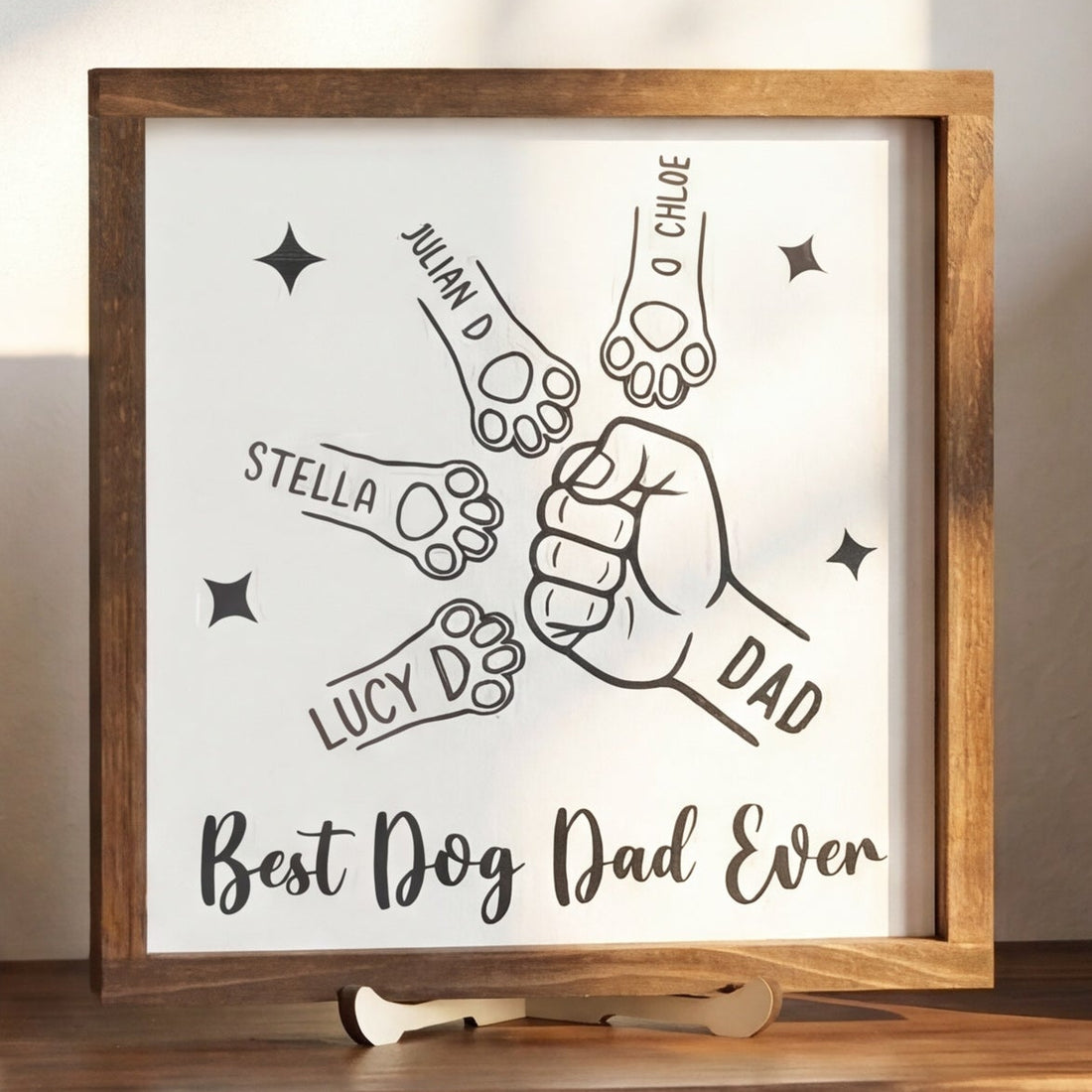 Personalized Dog Dad Wood Sign Custom Pet Decor Dog Gift D87