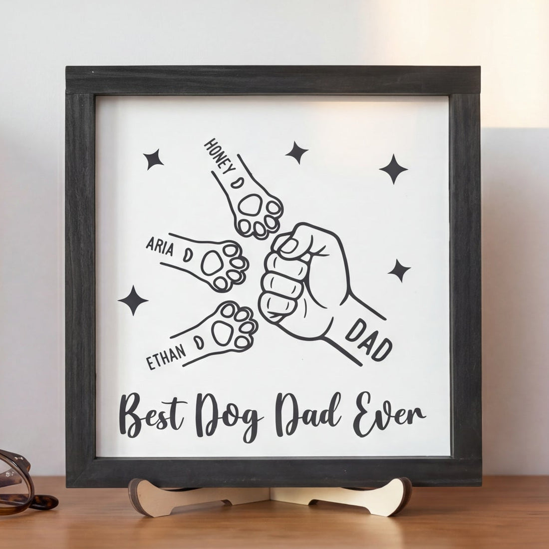 Personalized Dog Dad Wood Sign Fathers Day Gift Pet Decor D87