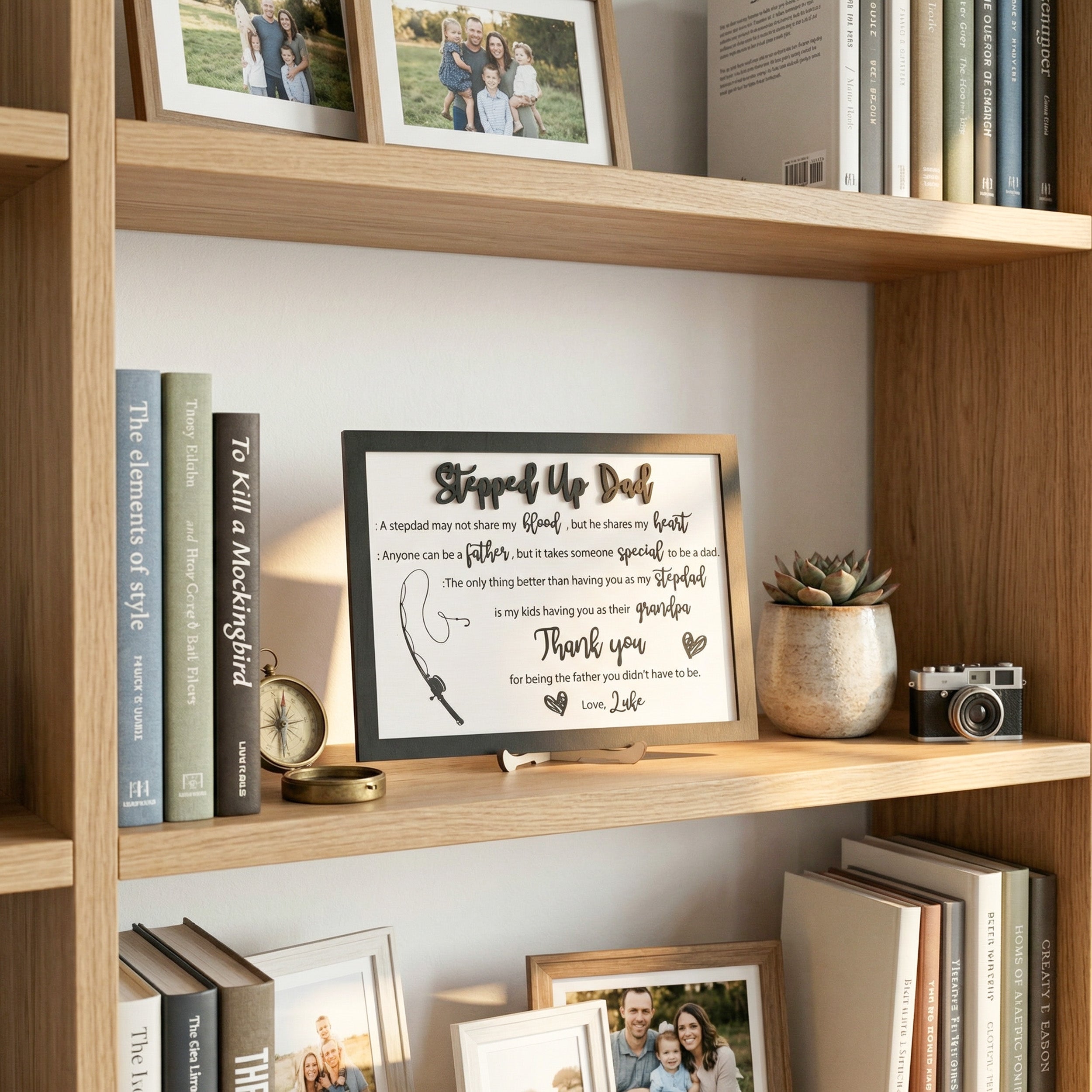 Stepped Up Dad Personalized Wood Plaque Unique Fathers Day Gift D92