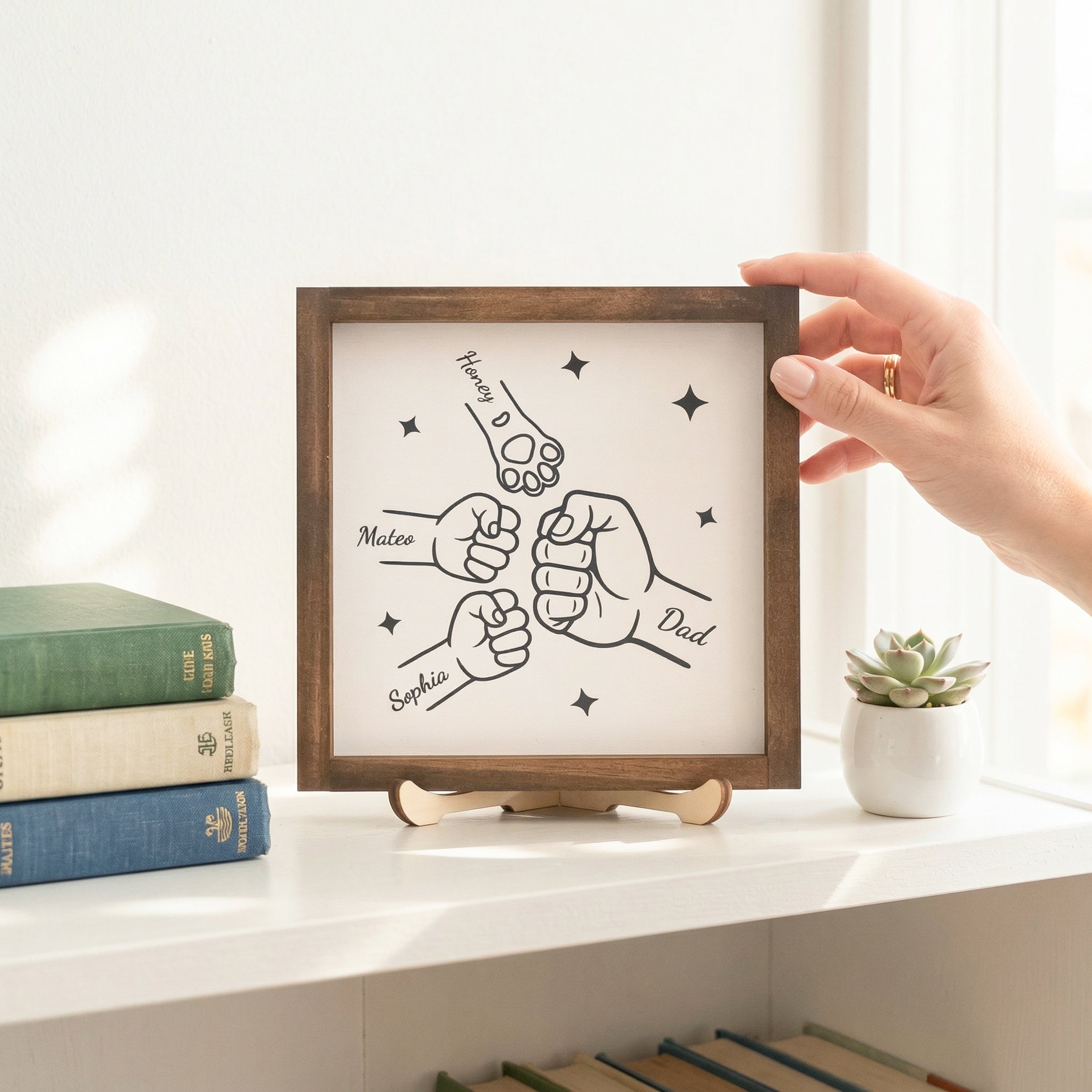 Personalized Dog Dad Wood Sign Gift for Pet Owner Rustic Decor D93