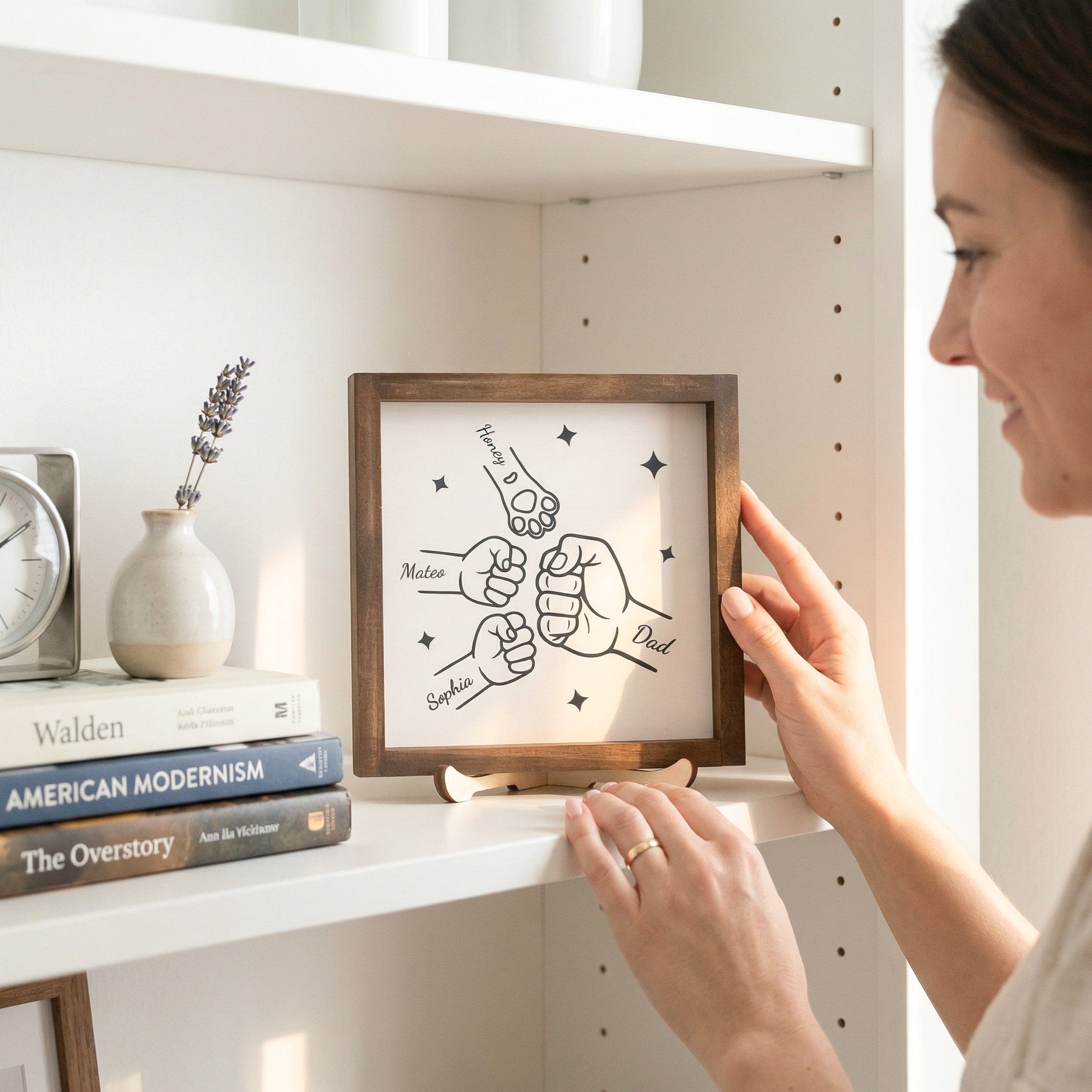 Personalized Dog Dad Wood Sign Gift for Pet Owner Rustic Decor D93