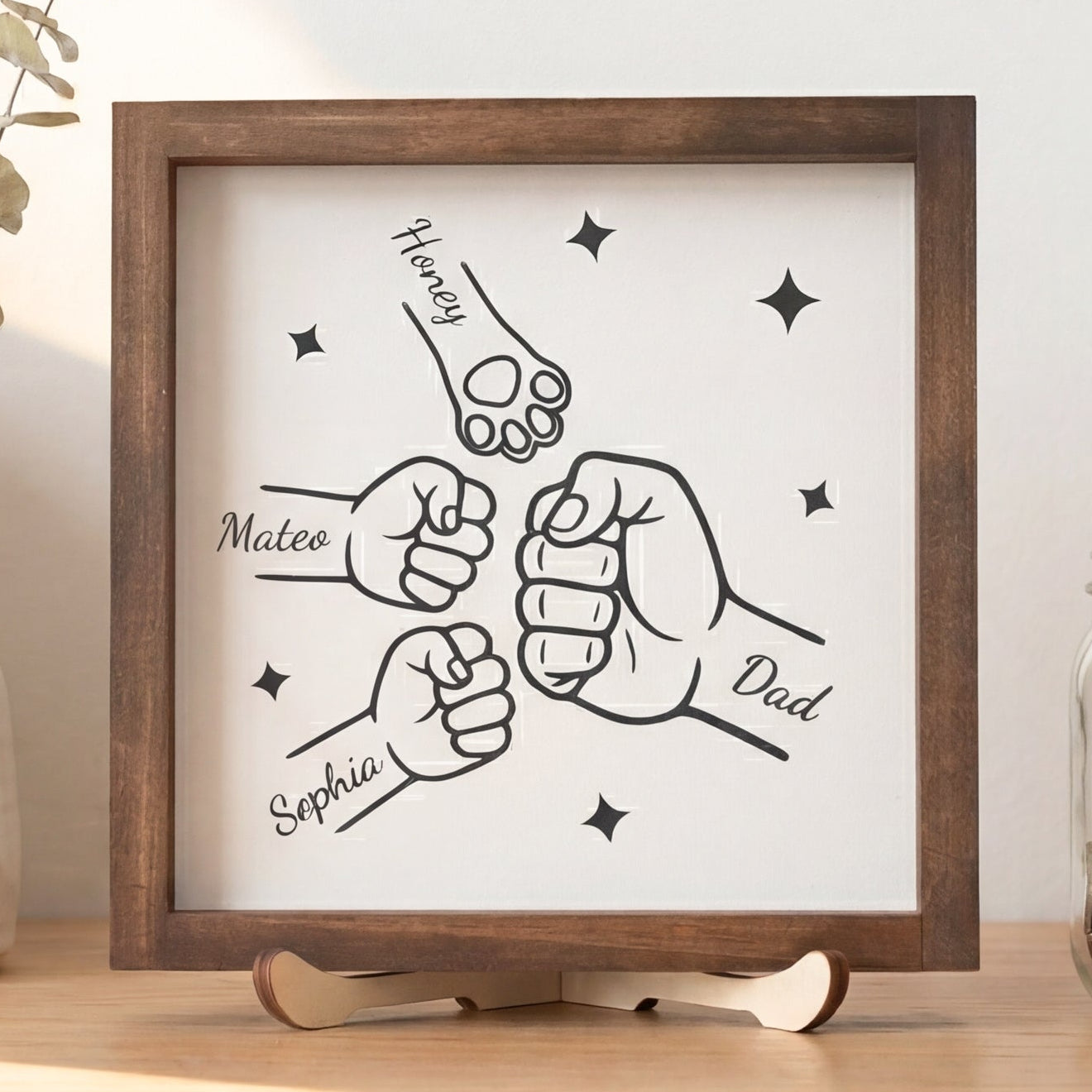 Personalized Dog Dad Wood Sign Gift for Pet Owner Rustic Decor D93