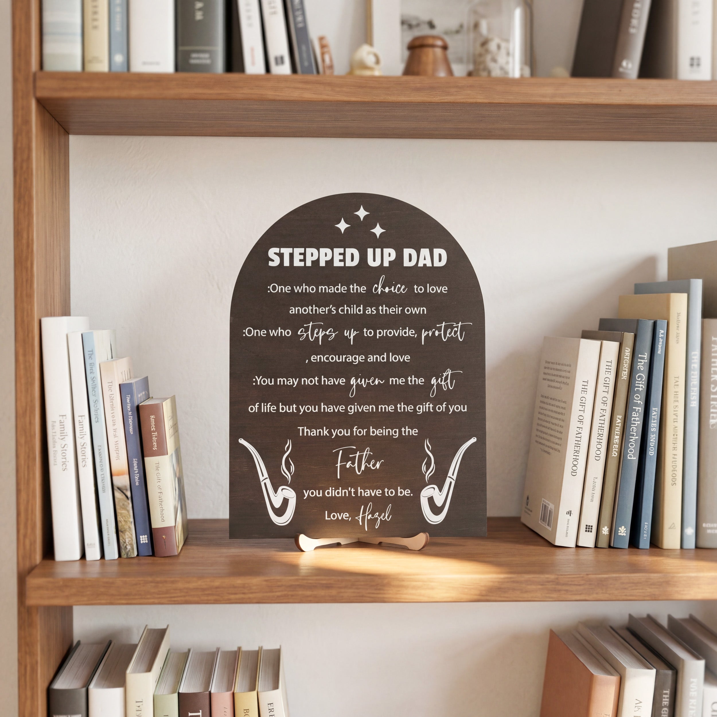 Stepped Up Dad Personalized Wood Plaque Fathers Day Present Sign D94