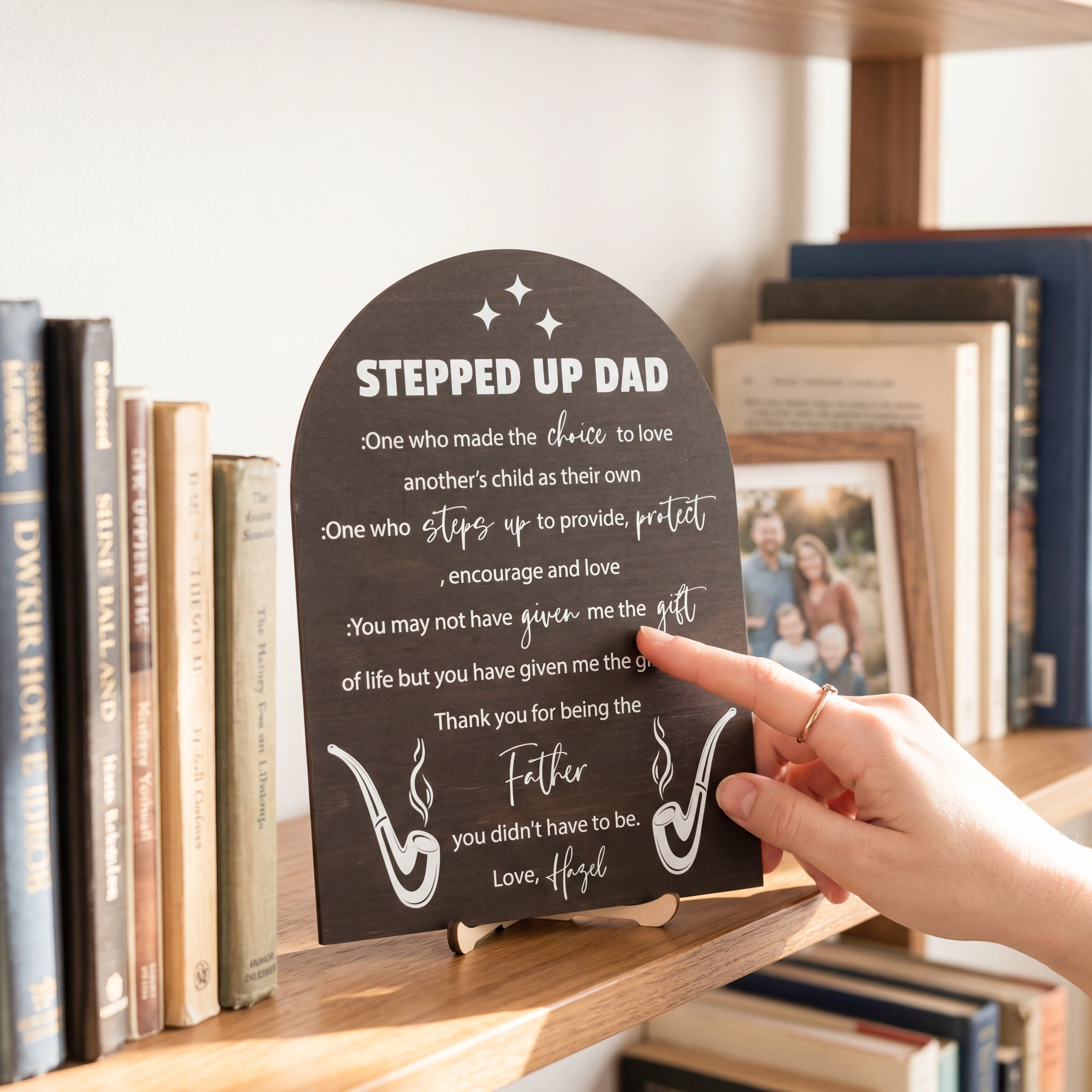 Stepped Up Dad Personalized Wood Plaque Fathers Day Present Sign D94