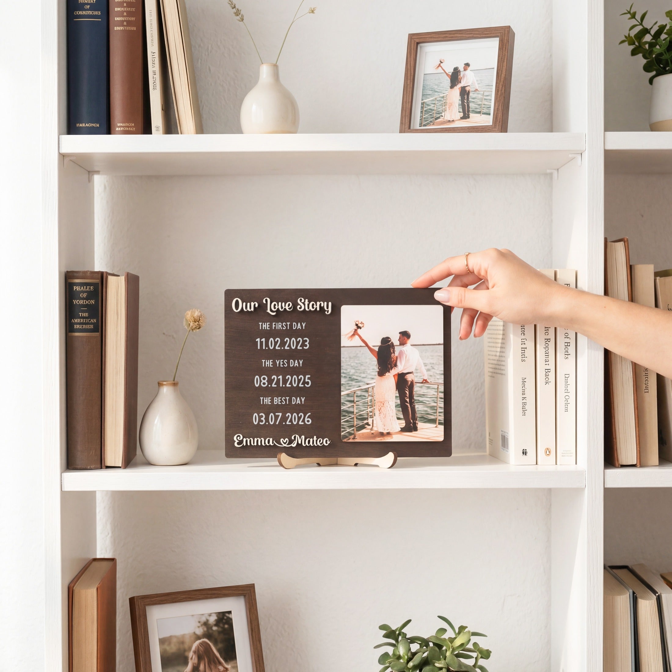 Personalized Love Story Photo Wood Sign Anniversary Gift for Couple D98