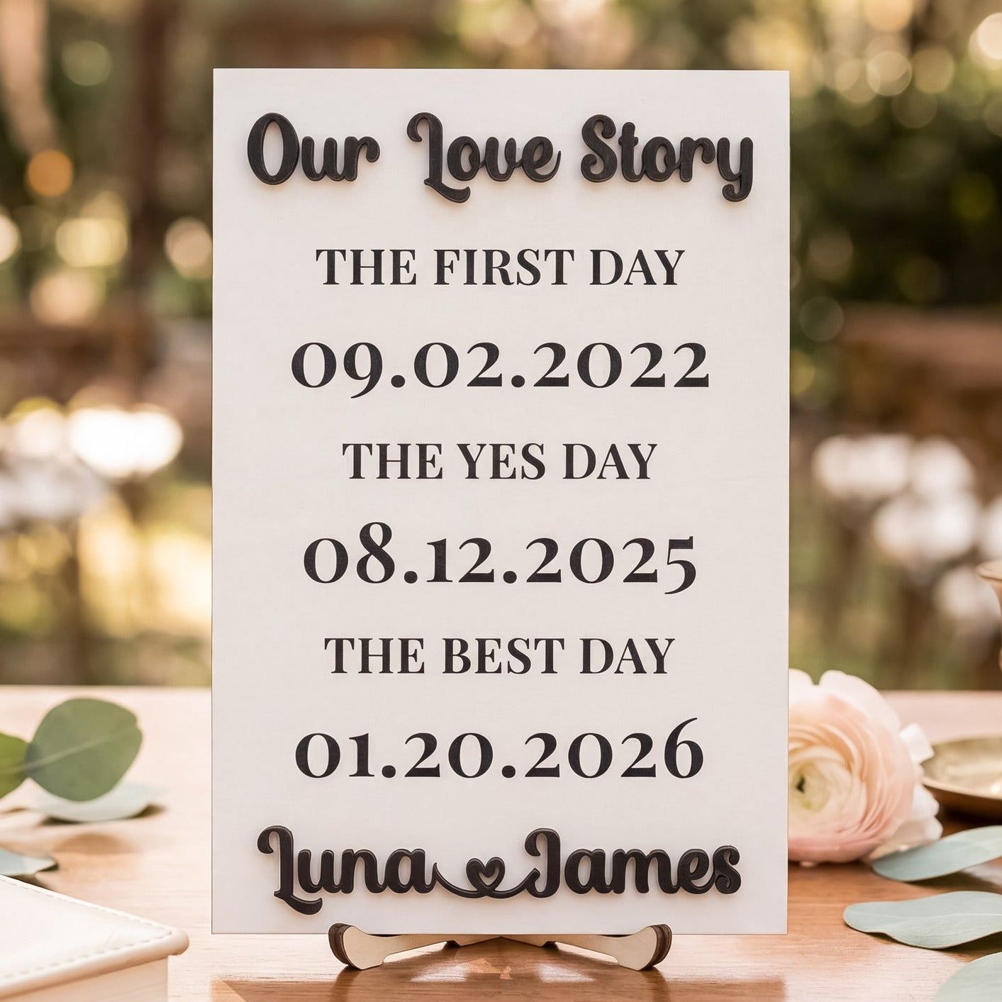 Personalized Love Story Wood Sign Romantic Anniversary Gift D99