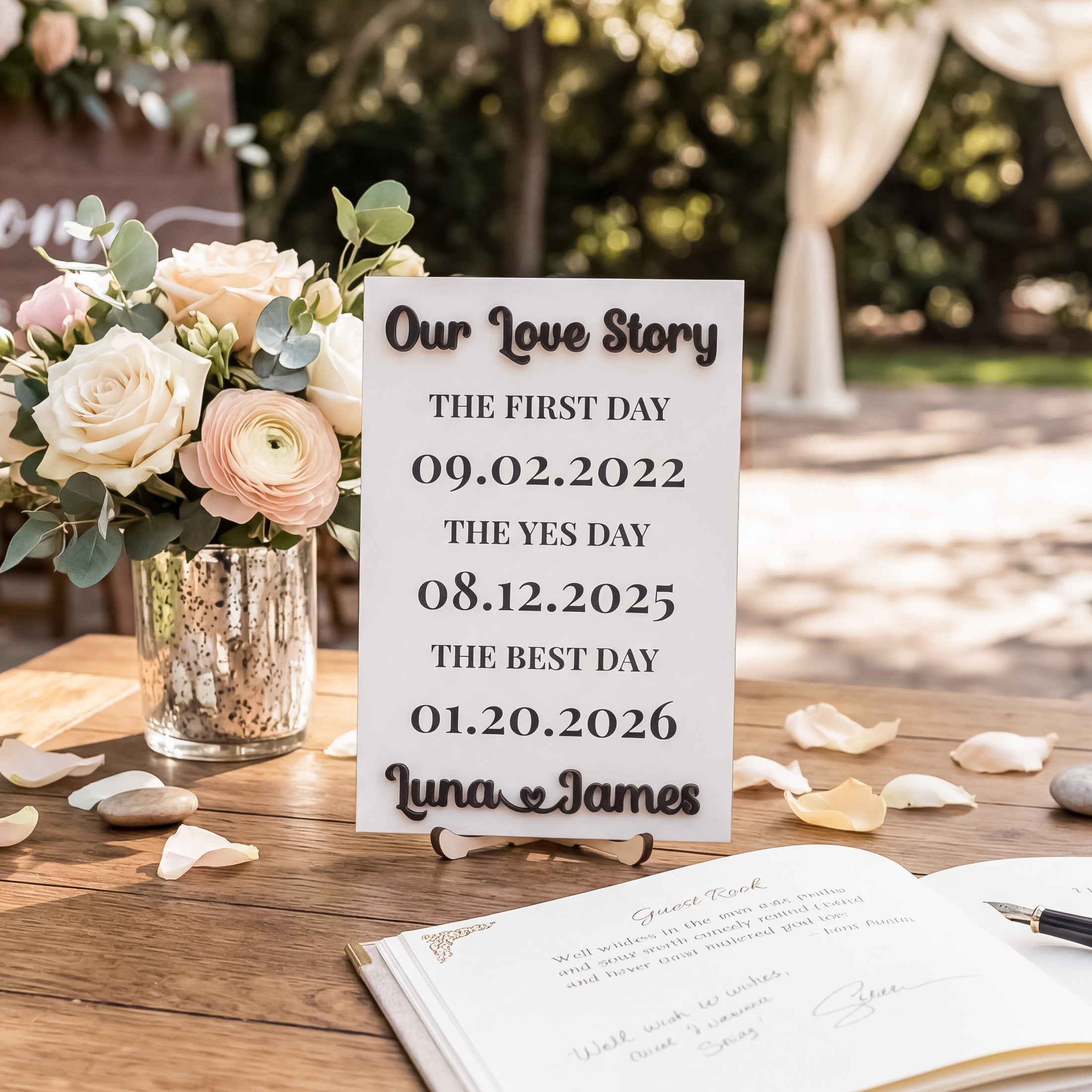 Personalized Love Story Wood Sign Romantic Anniversary Gift D99
