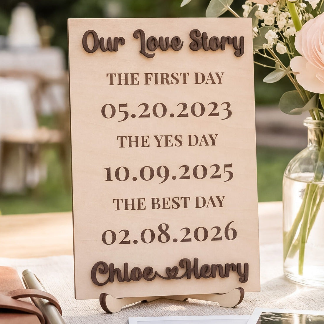 Personalized Love Story Wood Sign Anniversary Gift for Couple D99