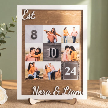 Personalized Couple Photo Collage Wood Sign Anniversary Gift B13