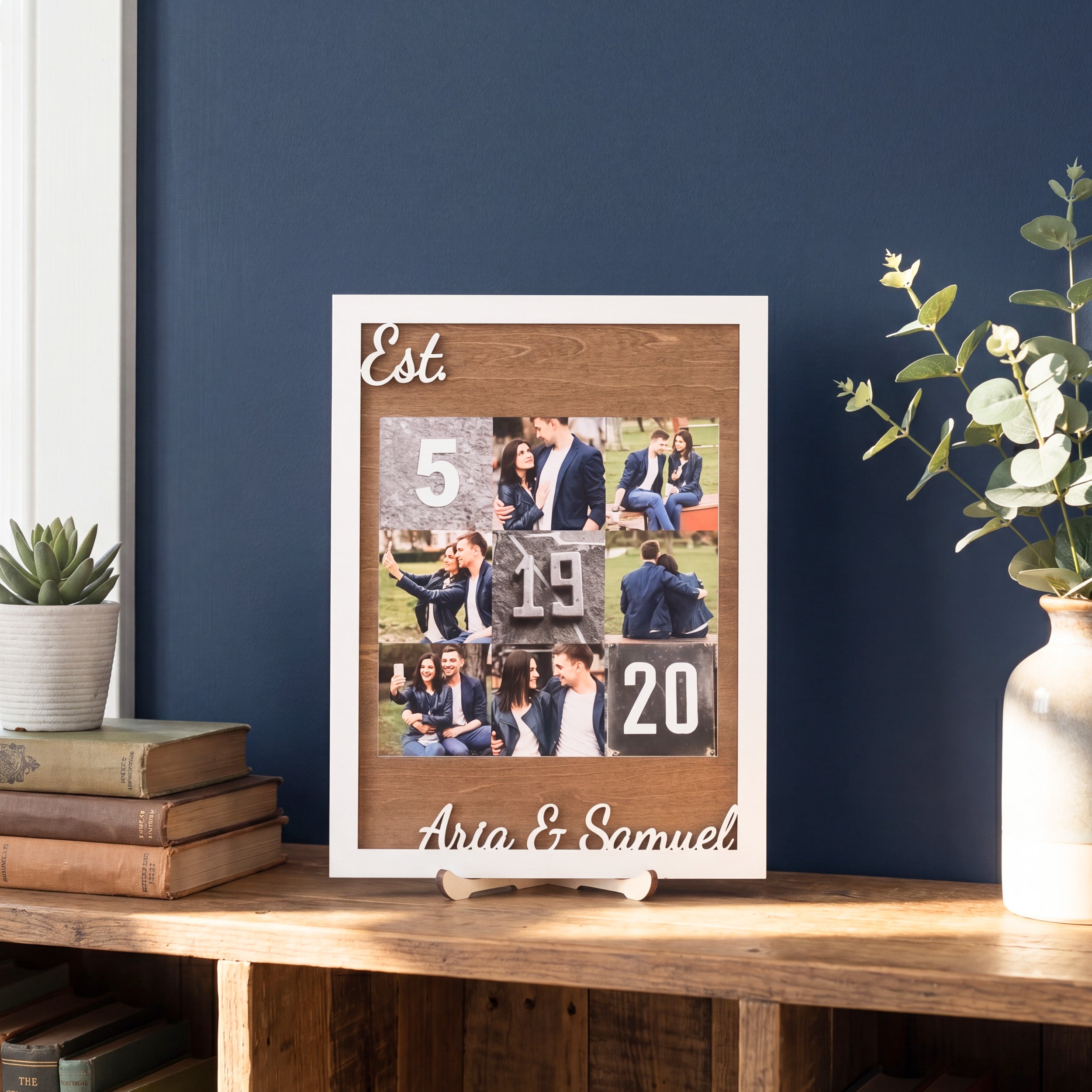 Personalized Couple Photo Collage Wood Sign Wedding Gift B13