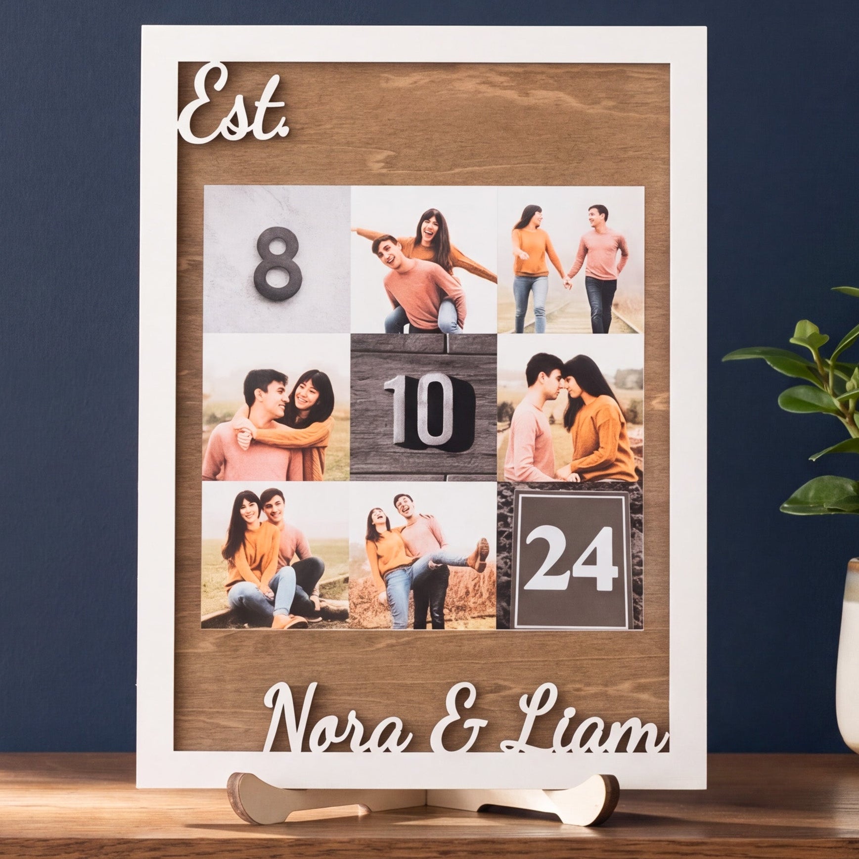 Personalized Couple Photo Collage Wood Sign Wedding Gift B13