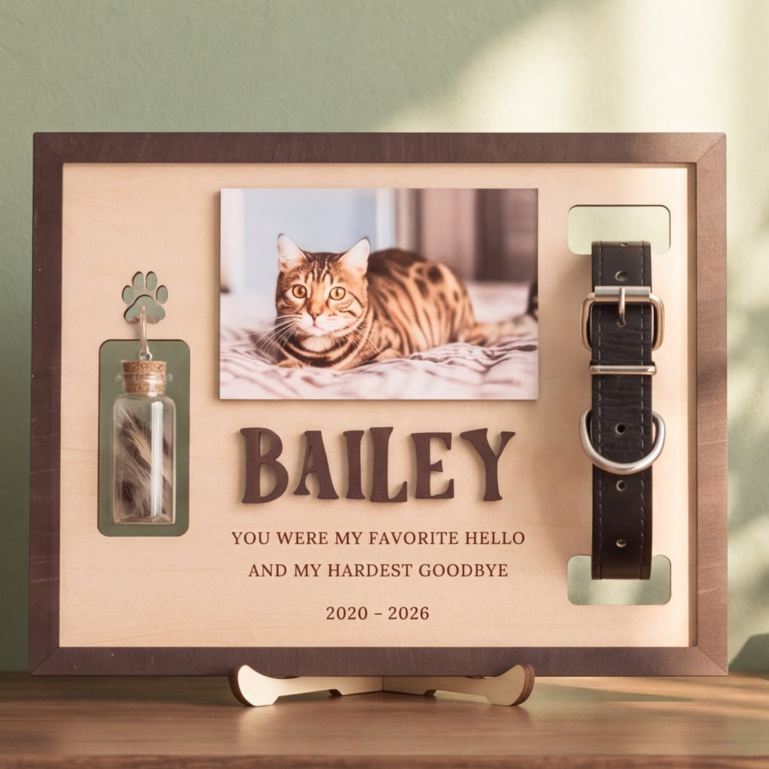 Personalized Pet Memorial Photo Wood Sign and Memorial Frame B14