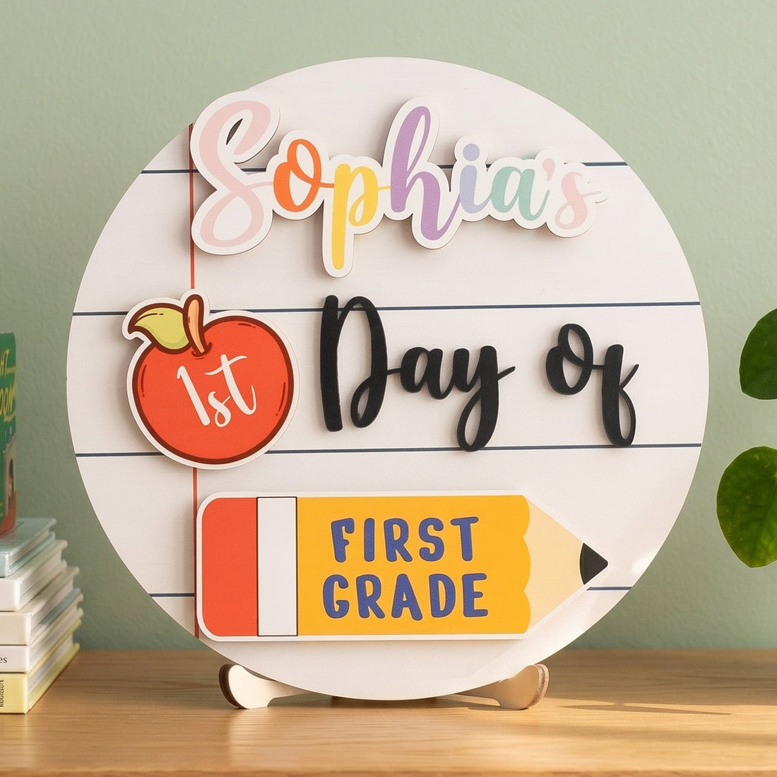 Personalized First Day of School Sign for School Photos B24