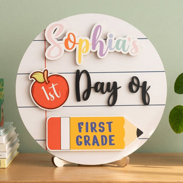 Personalized First Day of School Sign for Kindergarten Photos B24