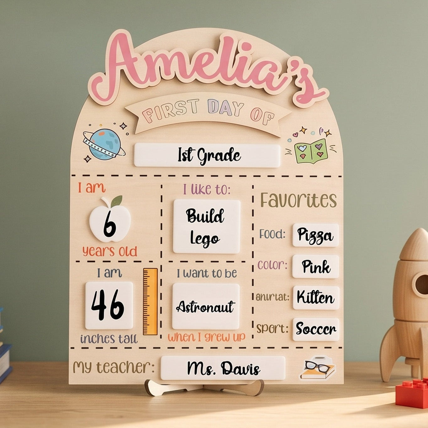 Personalized First Day of School Sign for Milestone Photos B26