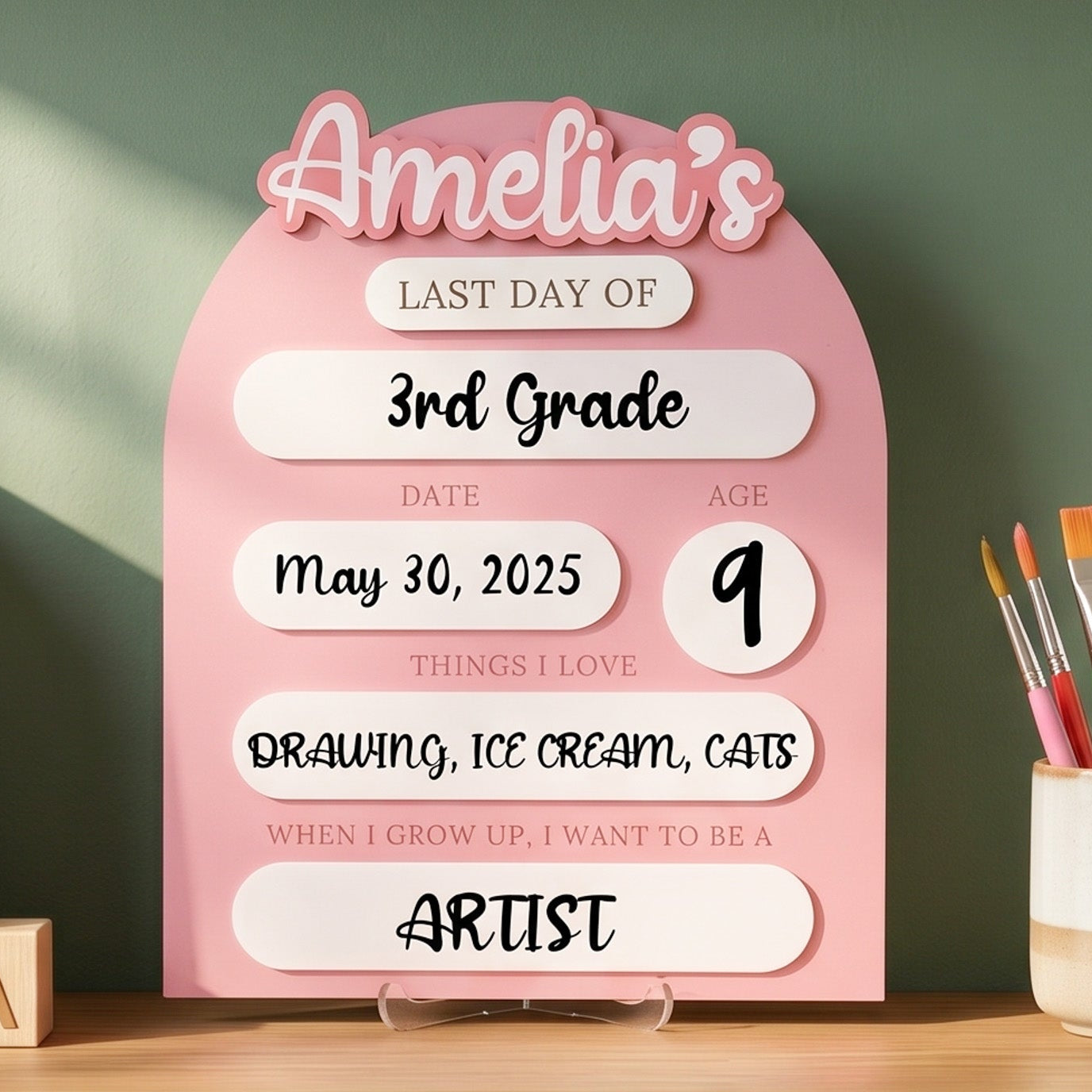 Personalized First Day of School Sign for School Journey B28
