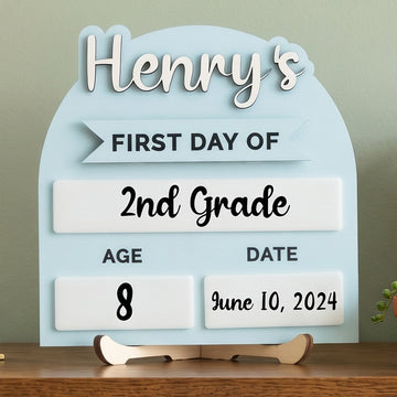 Personalized First Day of School Sign for School Milestone Photos B30
