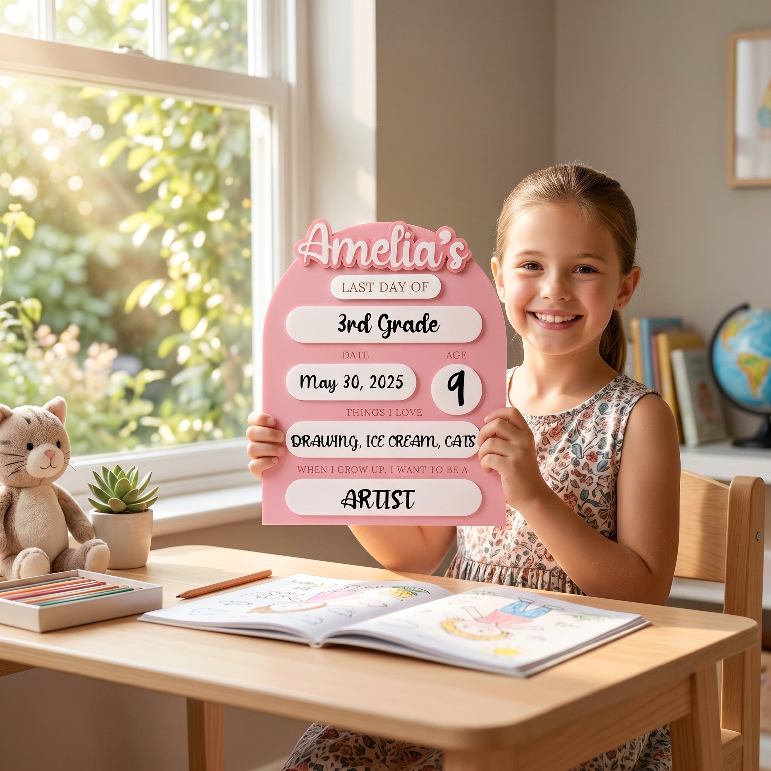 Personalized First Day of School Sign for School Journey B28
