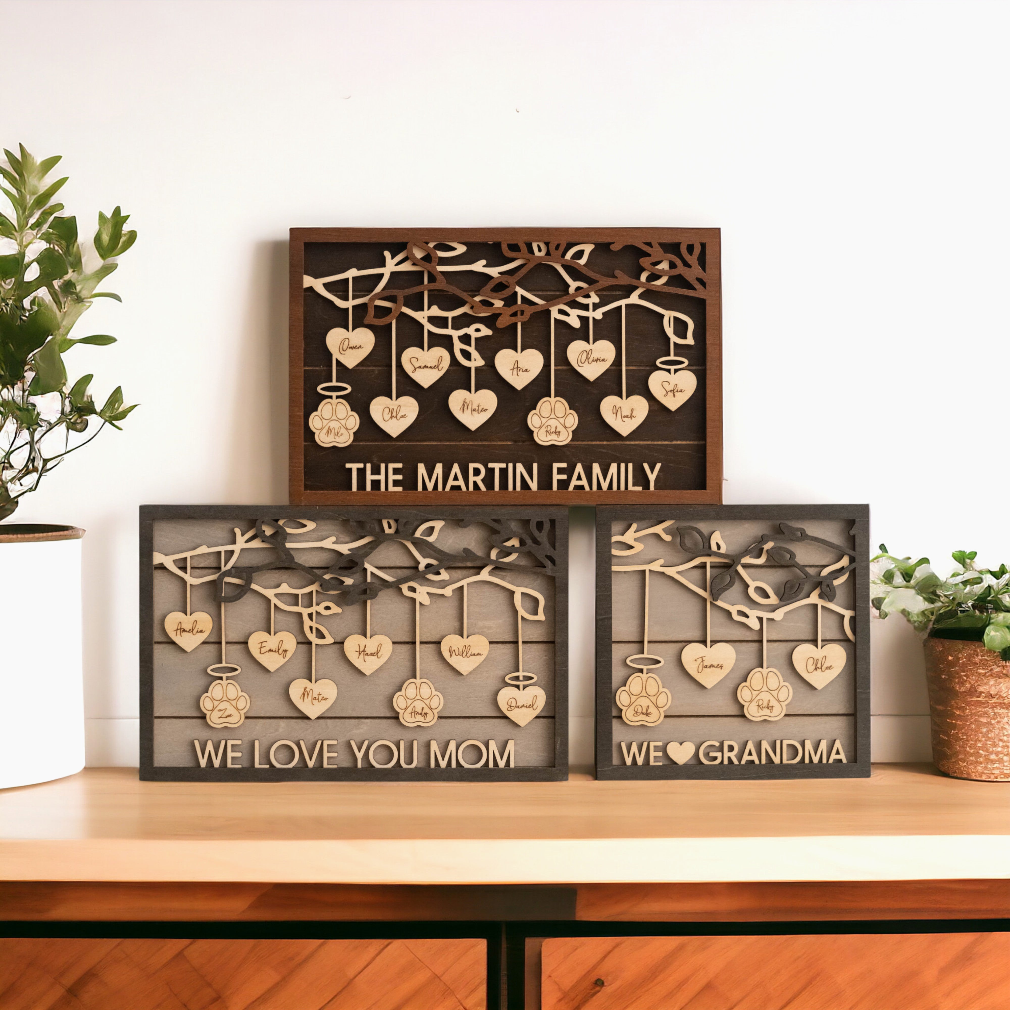 Family Tree Wooden Plaque family tree decor for personalized family decor E24