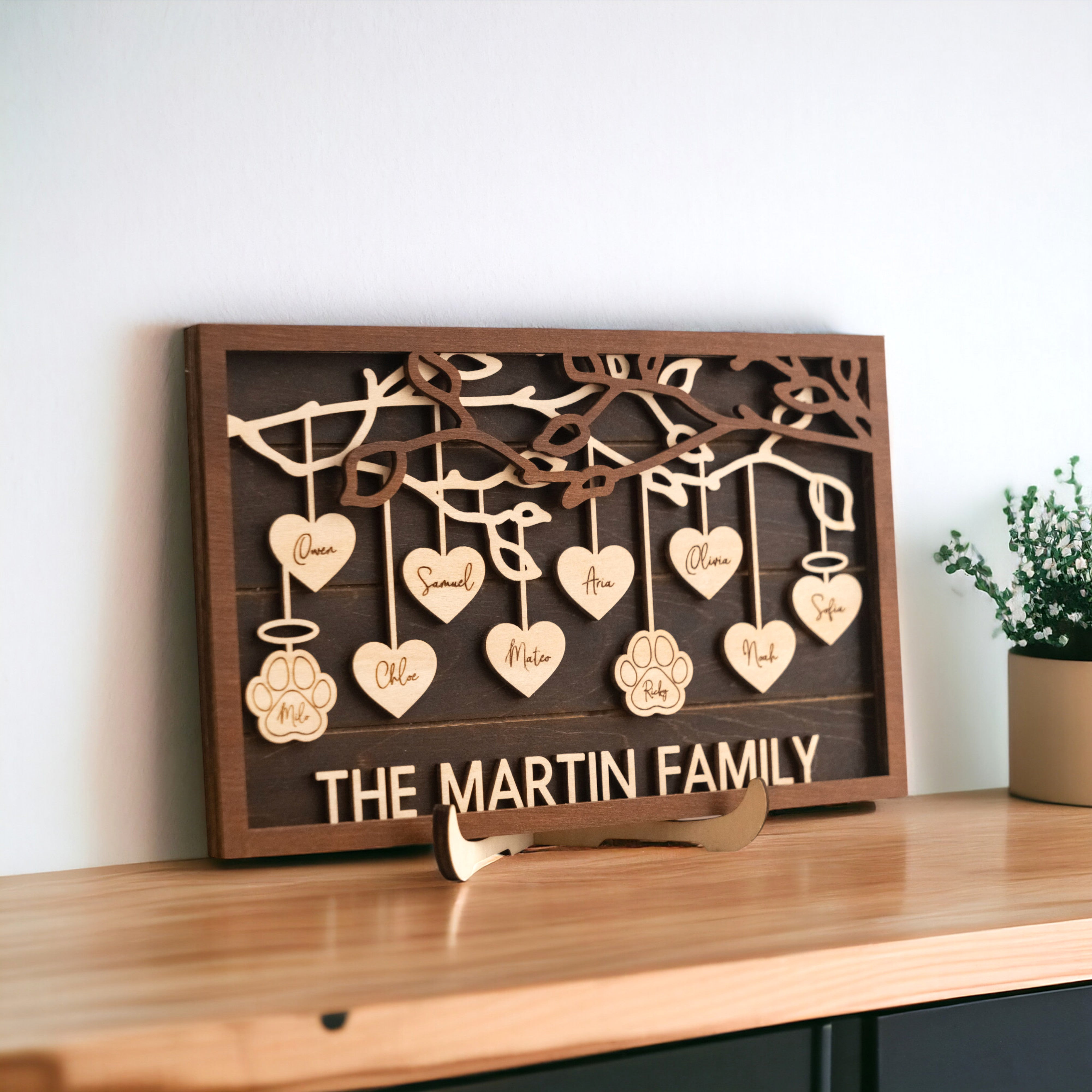 Family Tree Wooden Plaque family tree decor for personalized family decor E24