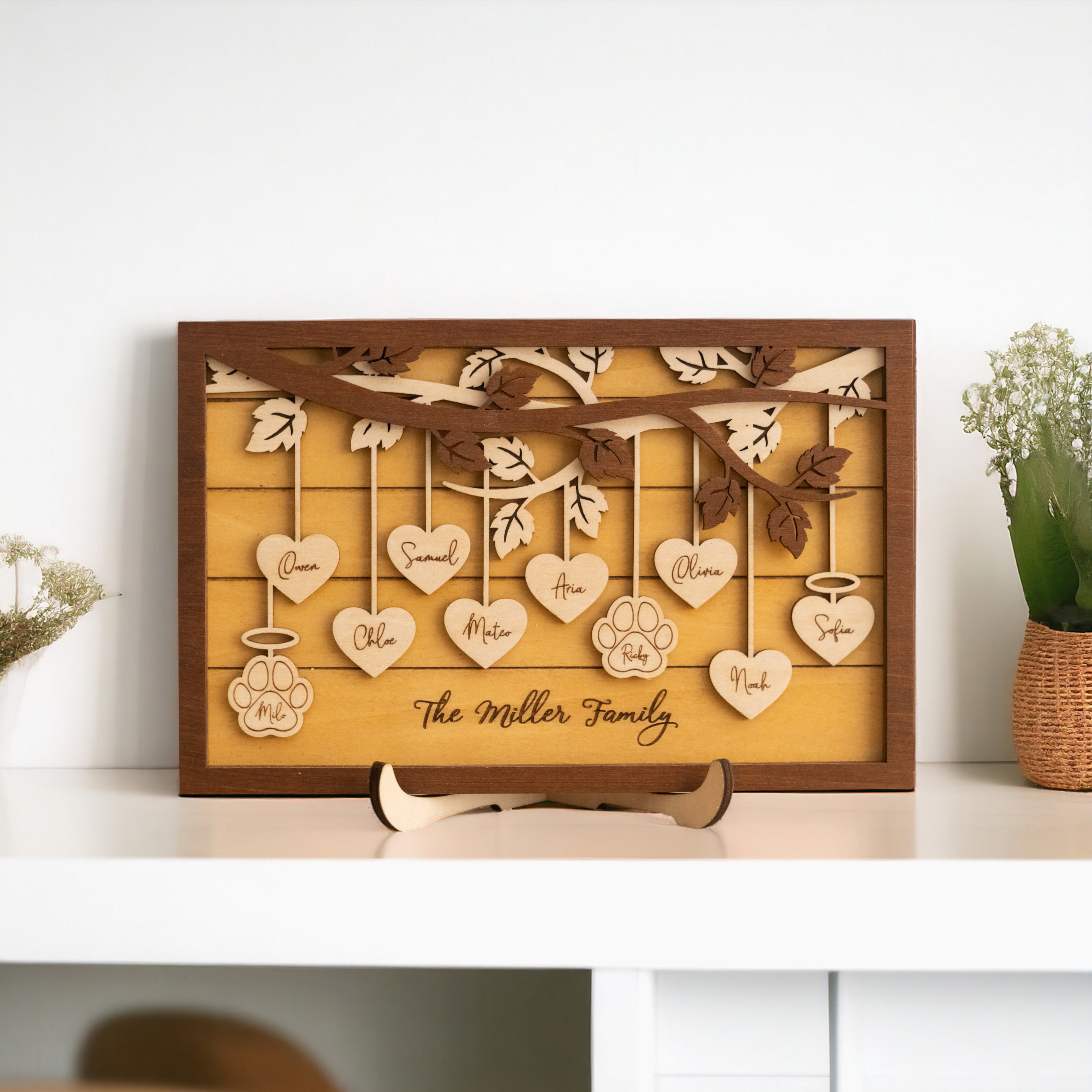 Family Tree Wooden Plaque Wood for Personalized Family Decor E25