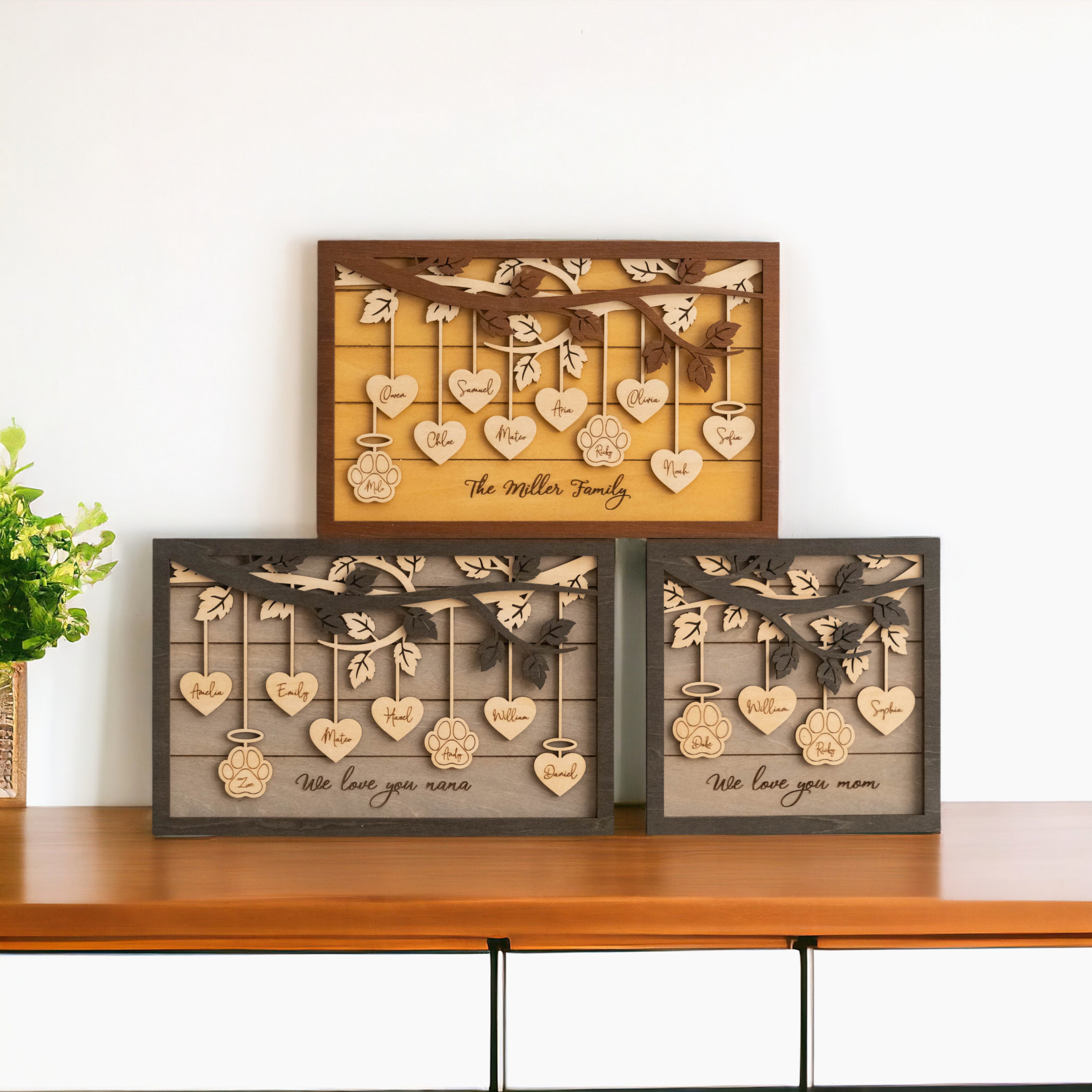 Family Tree Wooden Plaque Wood for Personalized Family Decor E25