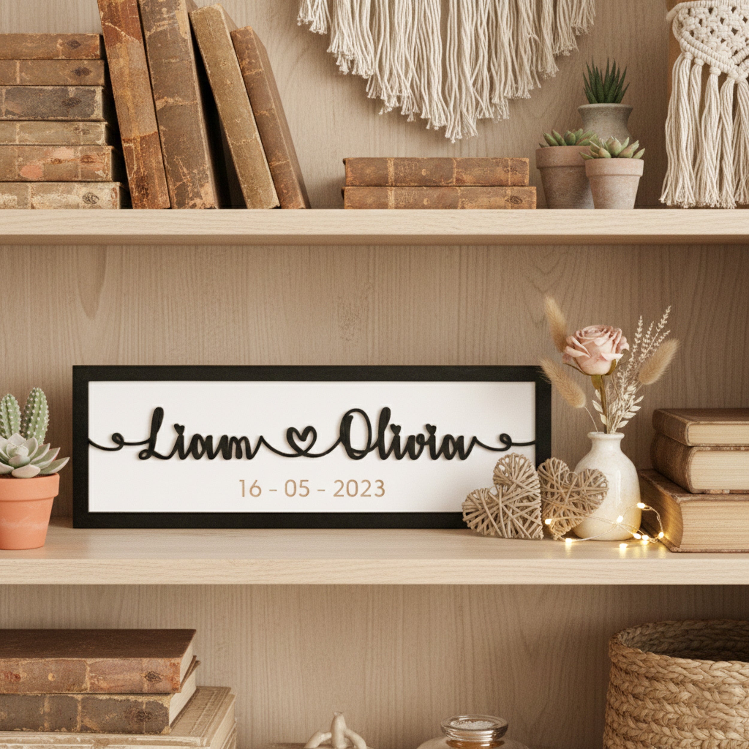 Custom Couple Name Wooden Sign Couple Name Wall Decor and Custom Engraved Wood Sign for Anniversary Gift E32