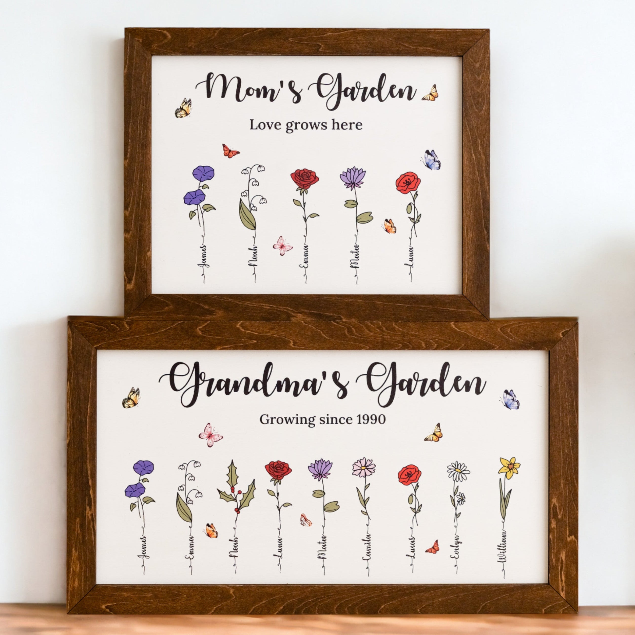 Personalized Wooden Family Flower Garden Sign Family Keepsake E69
